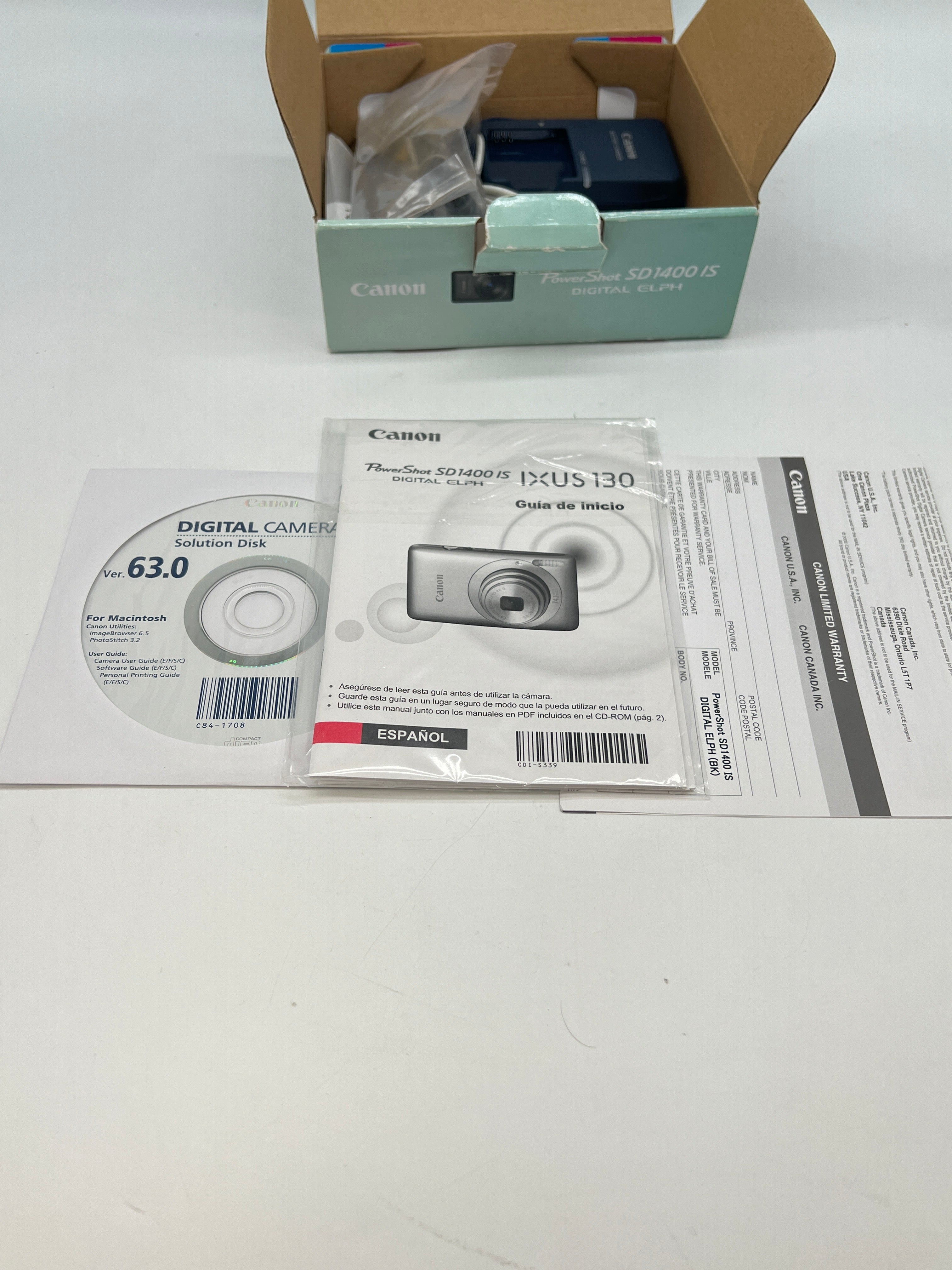 Canon PowerShot SD1400 IS 14.1MP Digital Elph Camera - Used with box