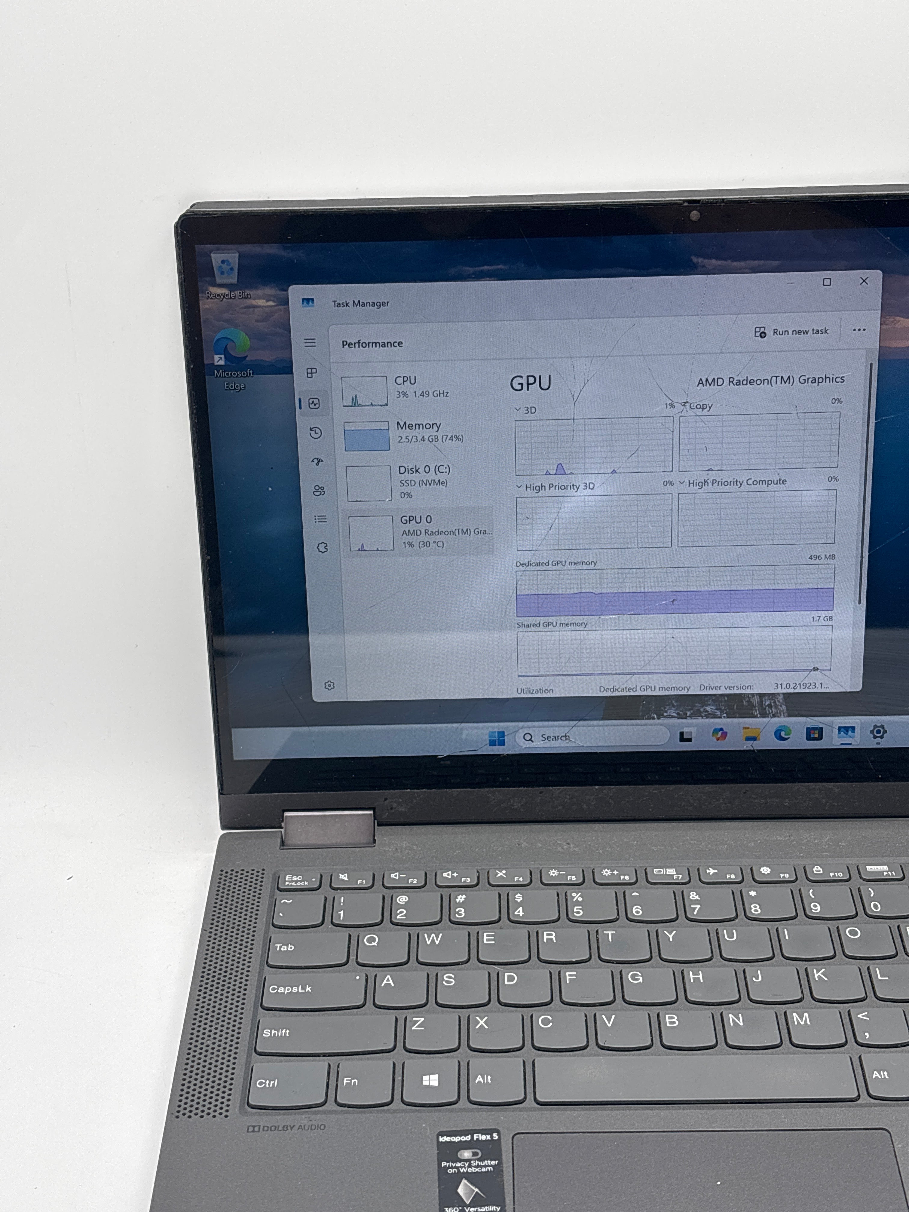 Lenovo Ideapad Flex 5 Ryzen 3 4300U 4GB RAM 128GB SSD - For Parts (Read DESC)