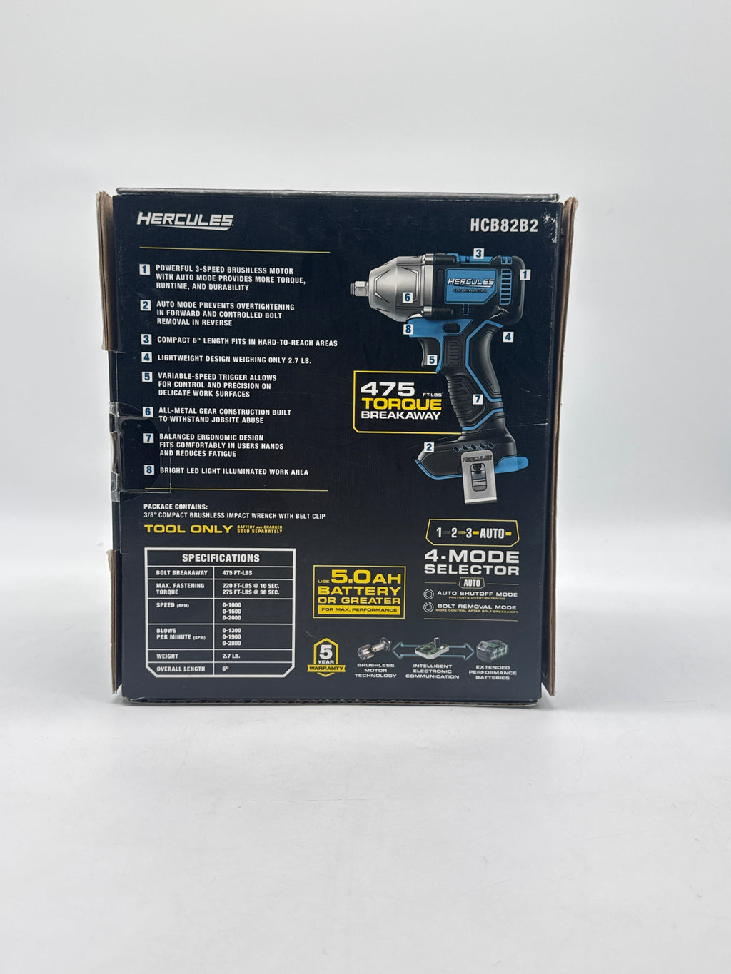 Hercules HCB82B2 12v 3/8 Compact Impact Wrench - New in Box