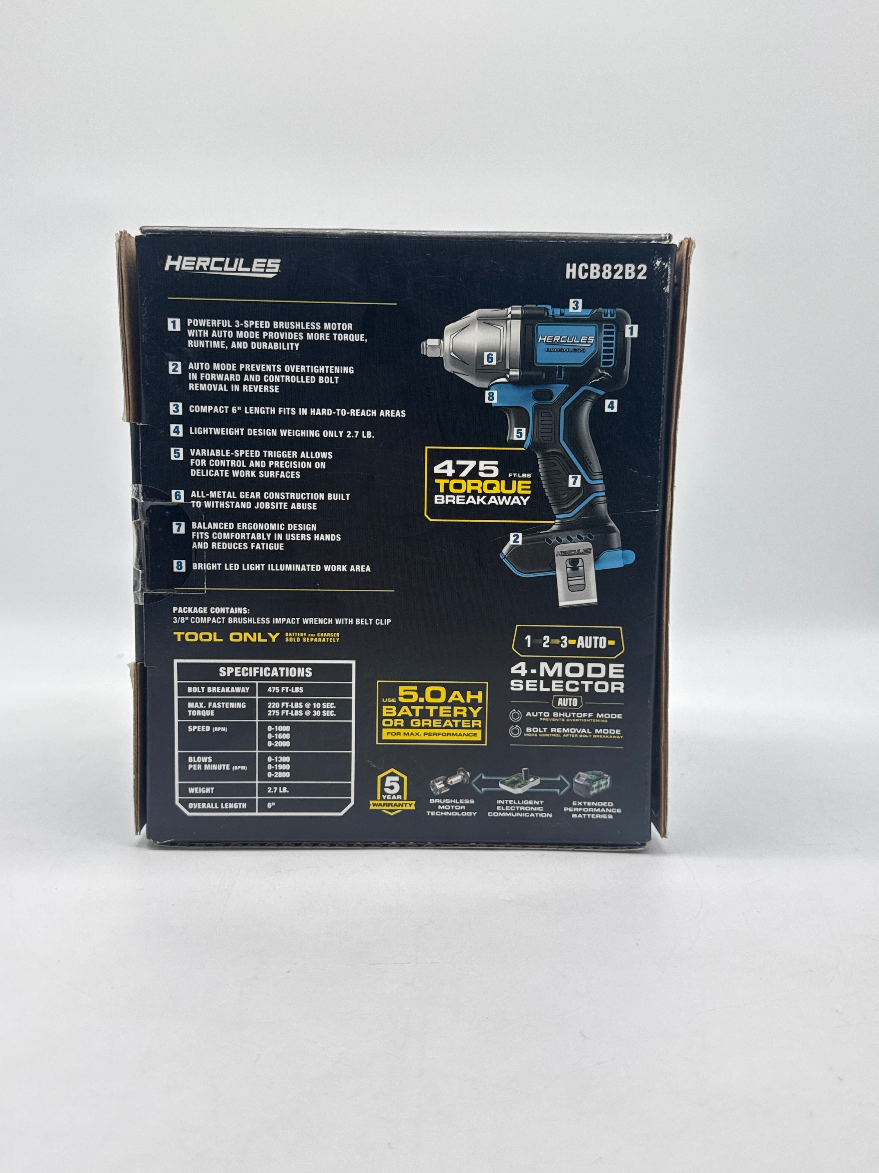 Hercules HCB82B2 12v 3/8 Compact Impact Wrench - New in Box