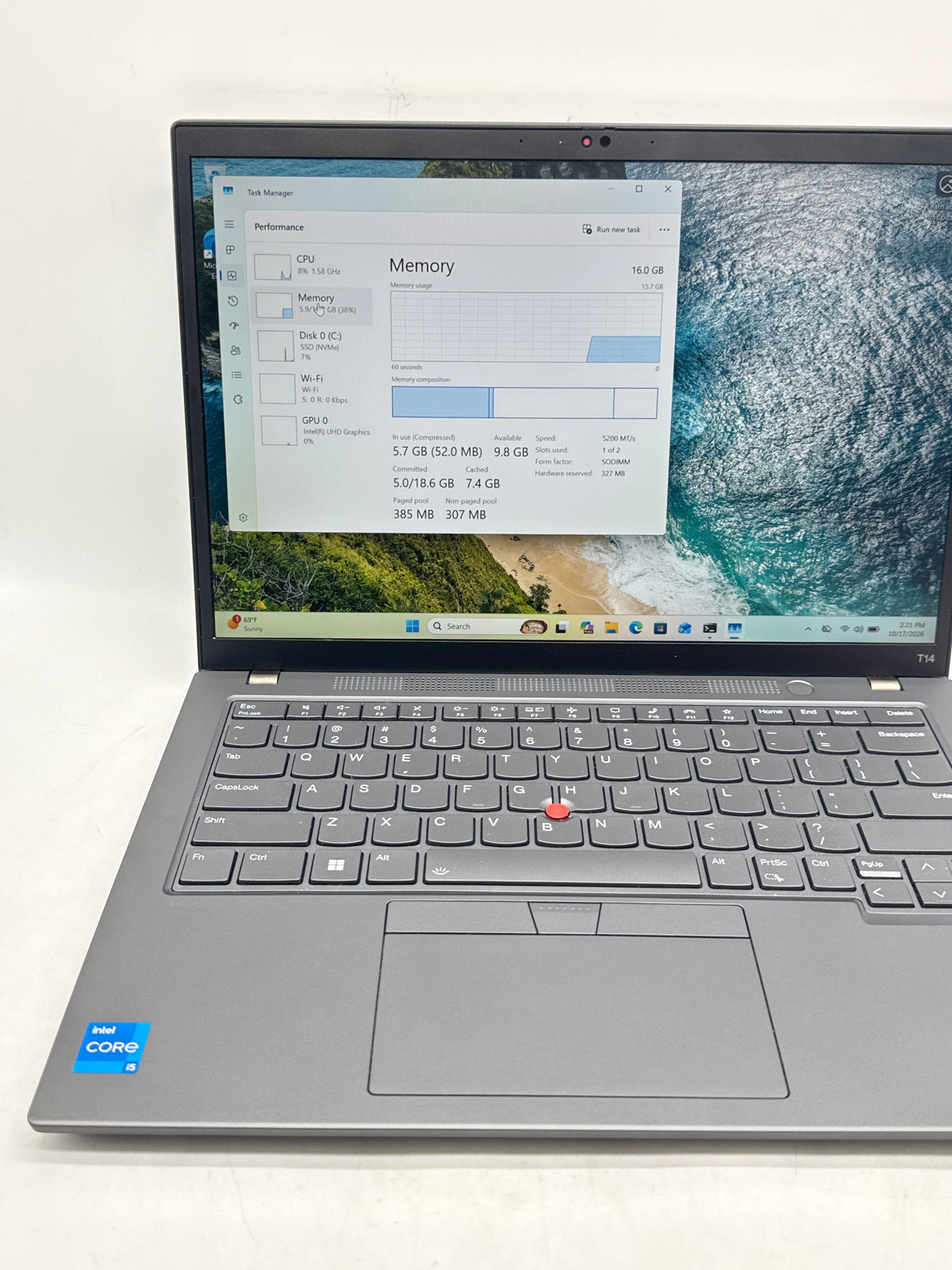 Lenovo ThinkPad T14 Gen 4 i5-1335U 16GB RAM 512GB SSD 14in Touch - Used