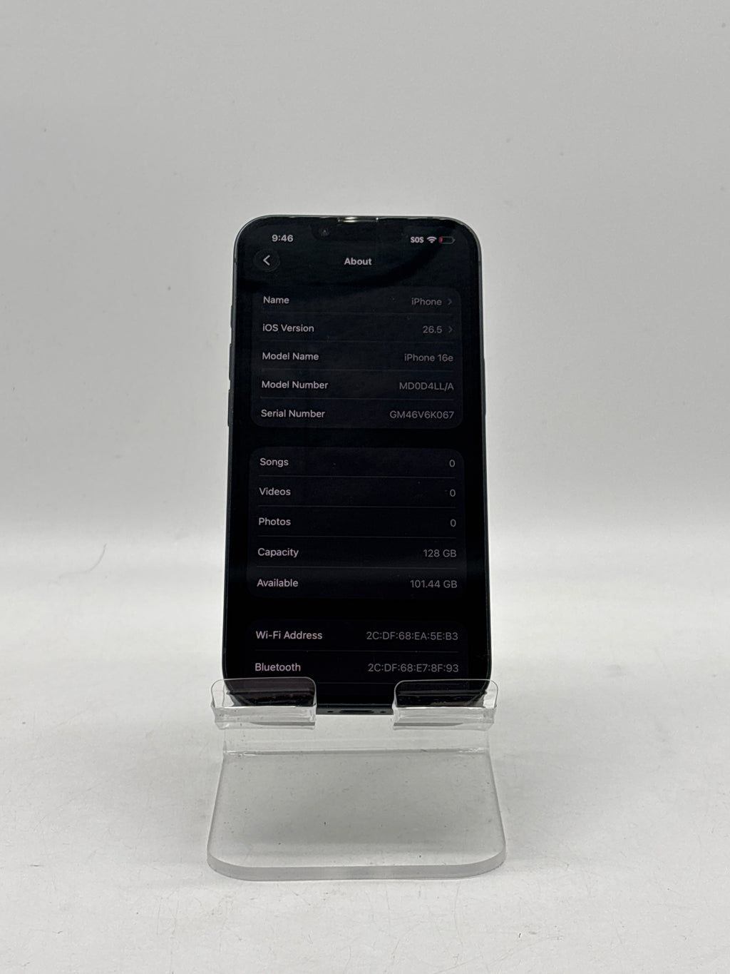Apple iPhone 16e A3212 128GB Unlocked Black - Used