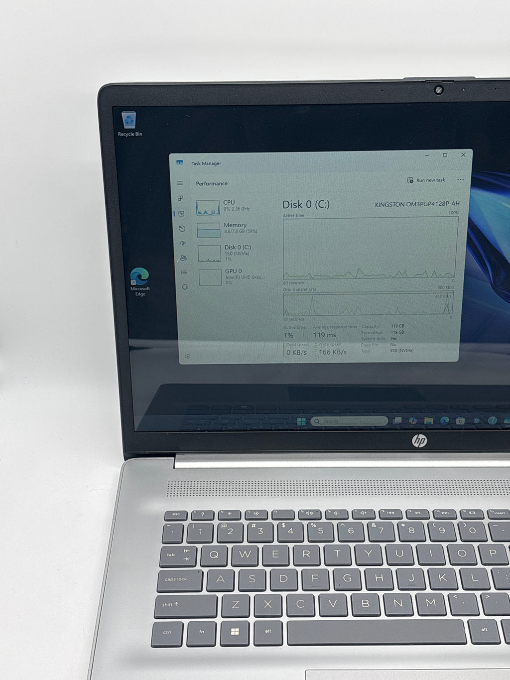 HP 17-cn0001tg Pentium N5030 8GB RAM 128GB SSD