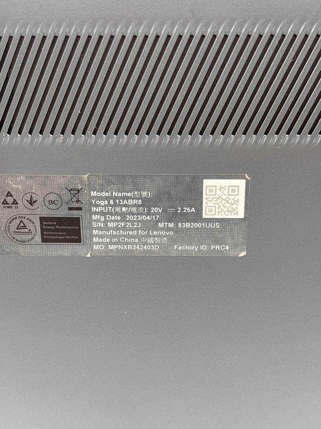 Lenovo Yoga 6 13ABR8 Ryzen 5 7530U 8GB RAM 256GB SSD