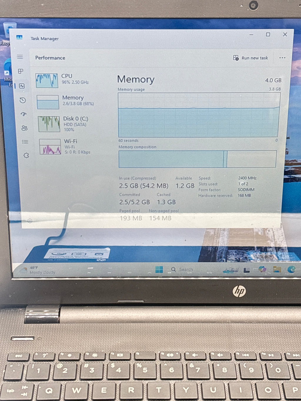 HP 15-bs212wm 15 Inch Celeron N4000 4GB RAM 500GB HDD - For Parts (Read DESC)