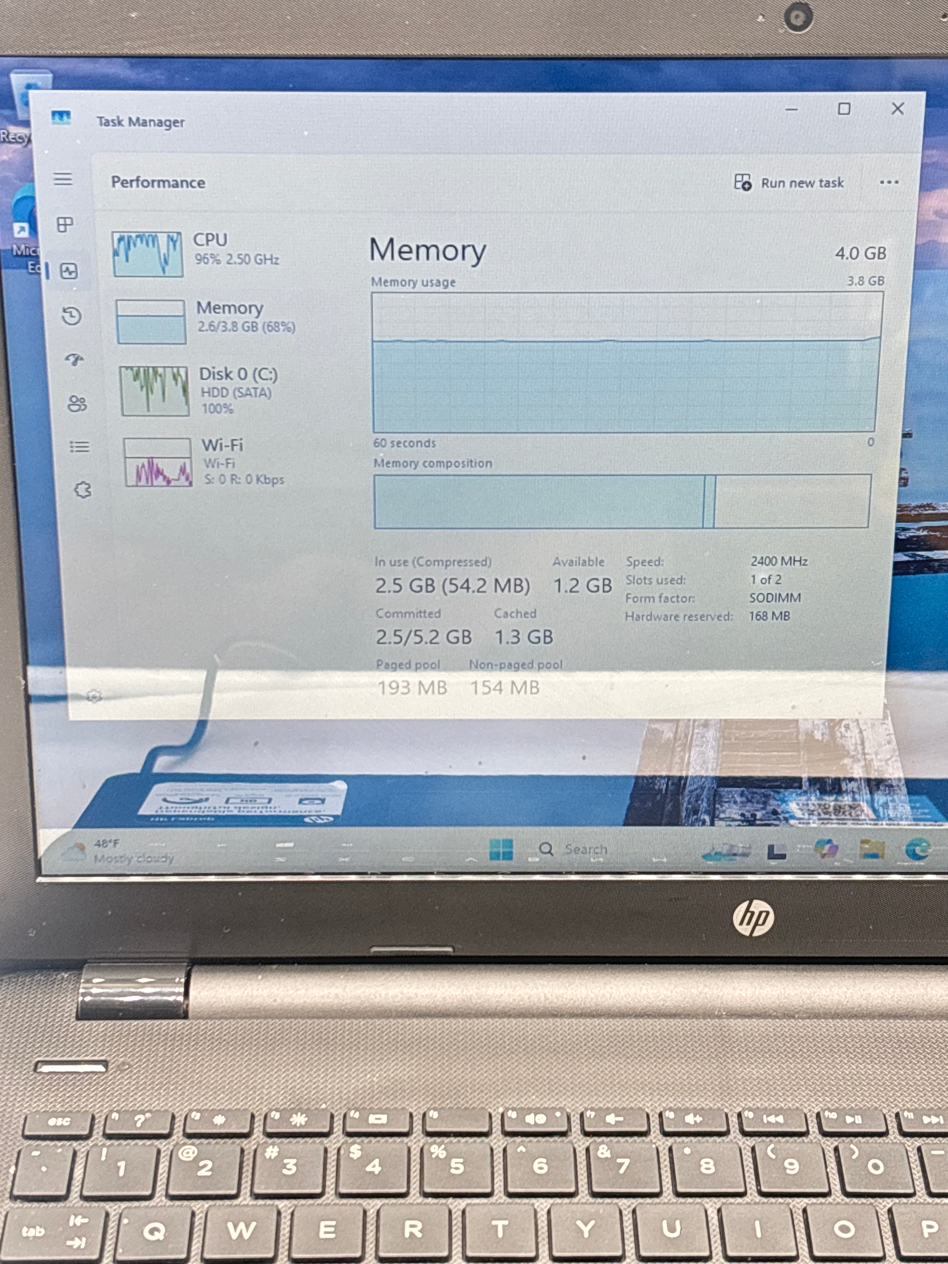 HP 15-bs212wm 15 Inch Celeron N4000 4GB RAM 500GB HDD - For Parts (Read DESC)