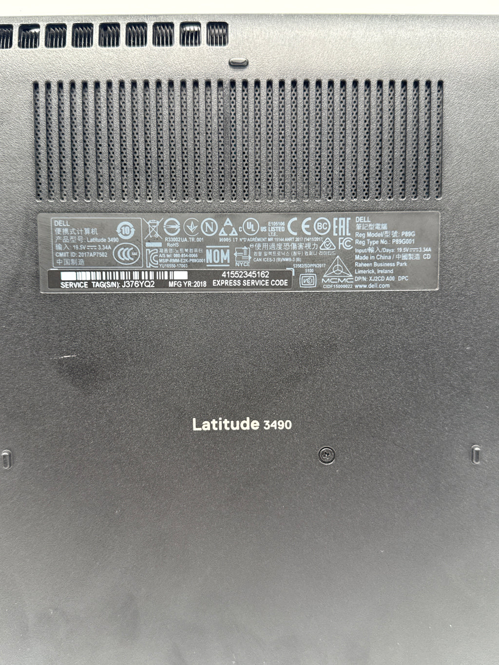 Dell Latitude 3490 i5-8250U 8GB RAM 512GB HDD 14in - For Parts