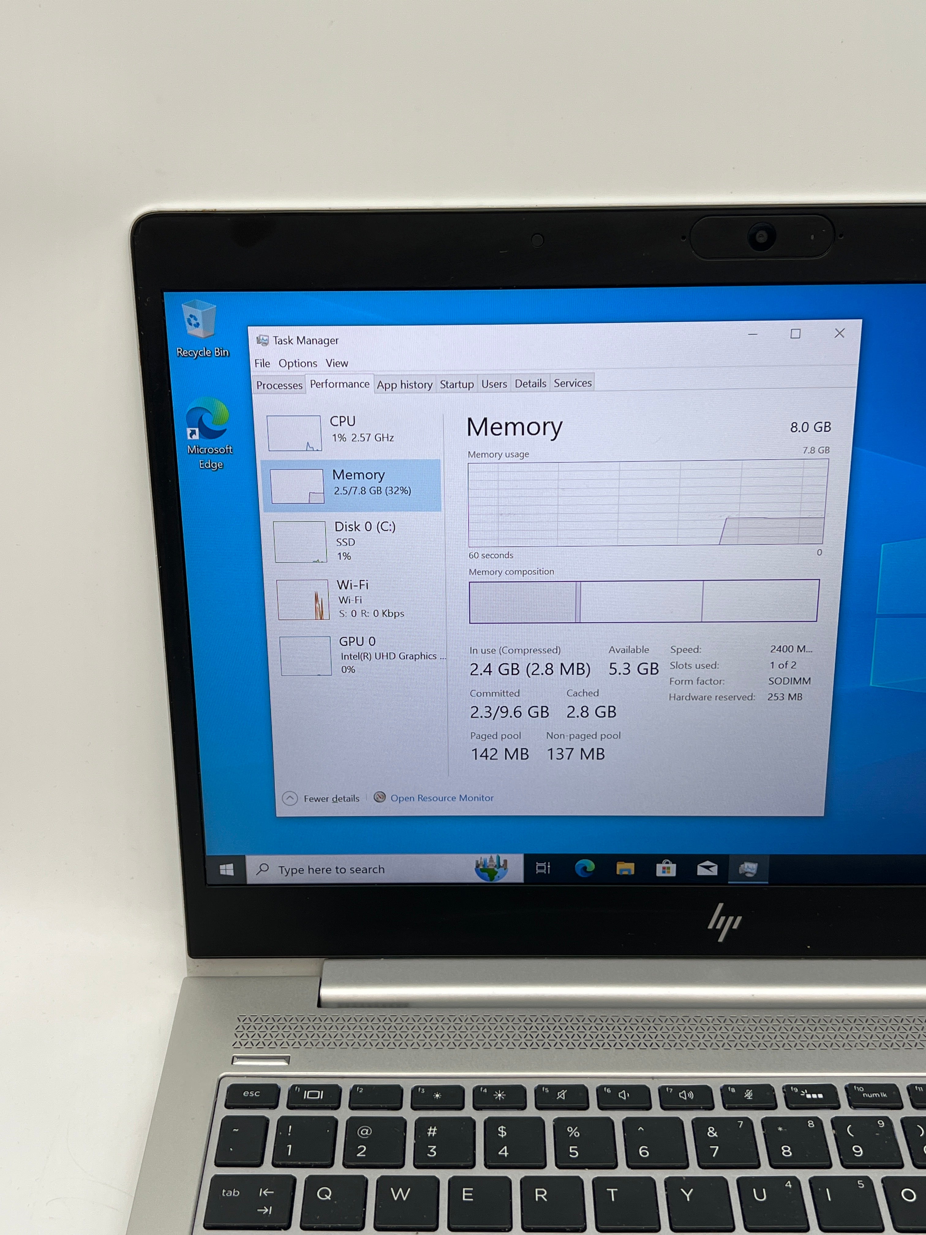 HP EliteBook 840 G5 14" Intel Core i5-8350U 8GB RAM 256GB SSD Silver - Used