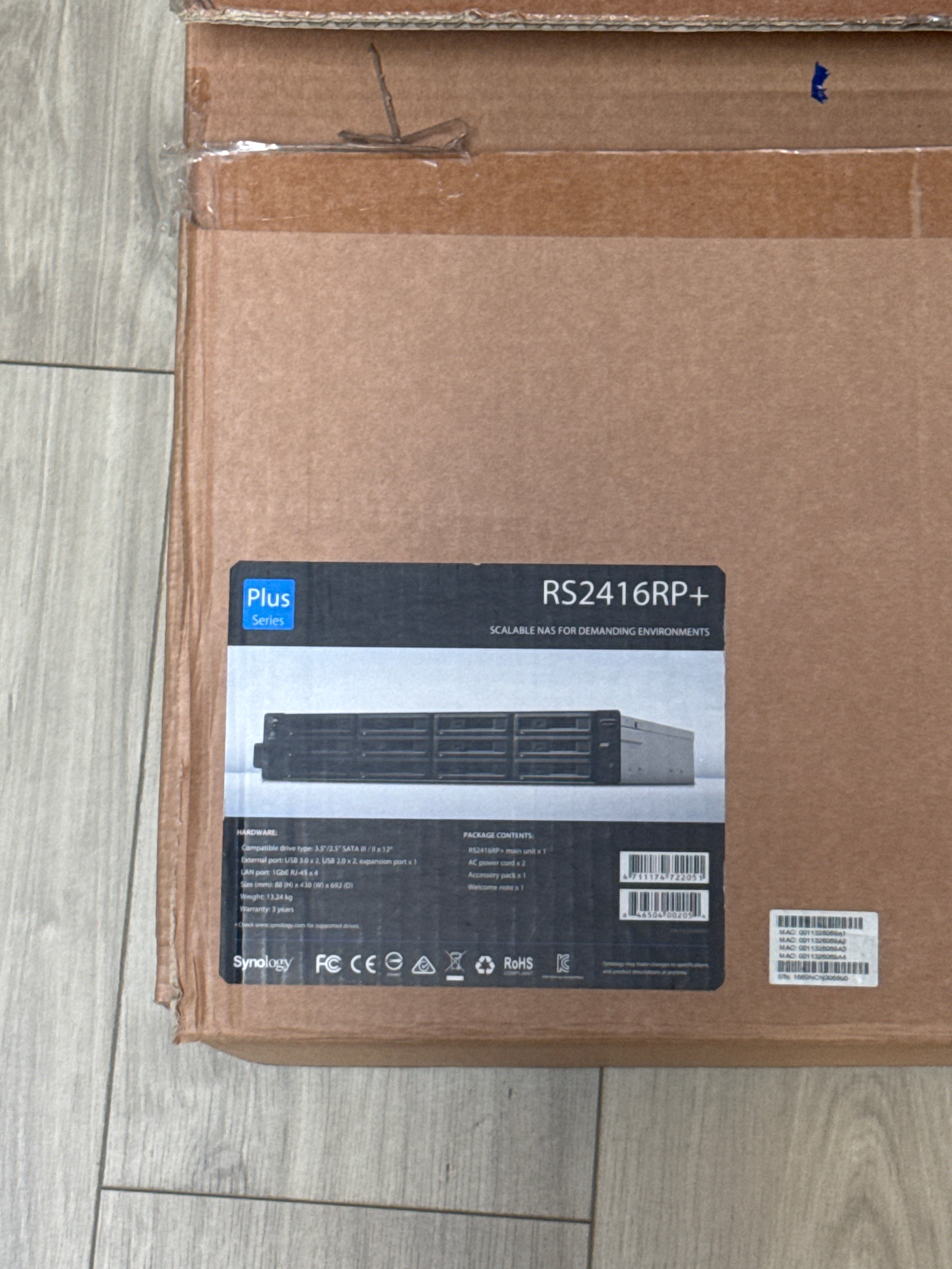 Synology RS2416RP+ 12-Bay NAS Server w/ 12 x 8TB Seagate IronWolf Pro Drives