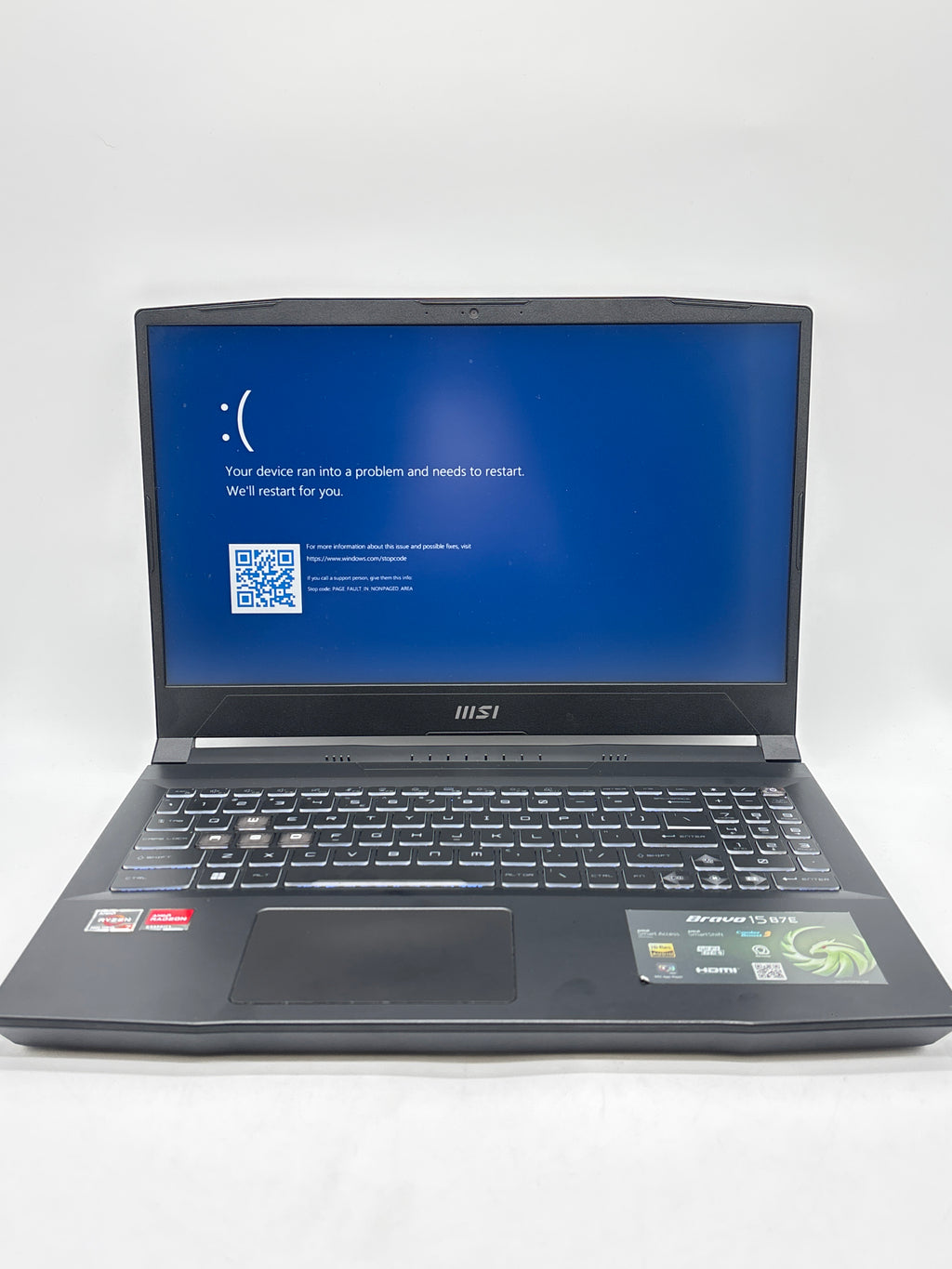 MSI Bravo 15 B7E Ryzen 7 7735HS 16GB RAM 512GB SSD Radeon RX 6550M - For Parts
