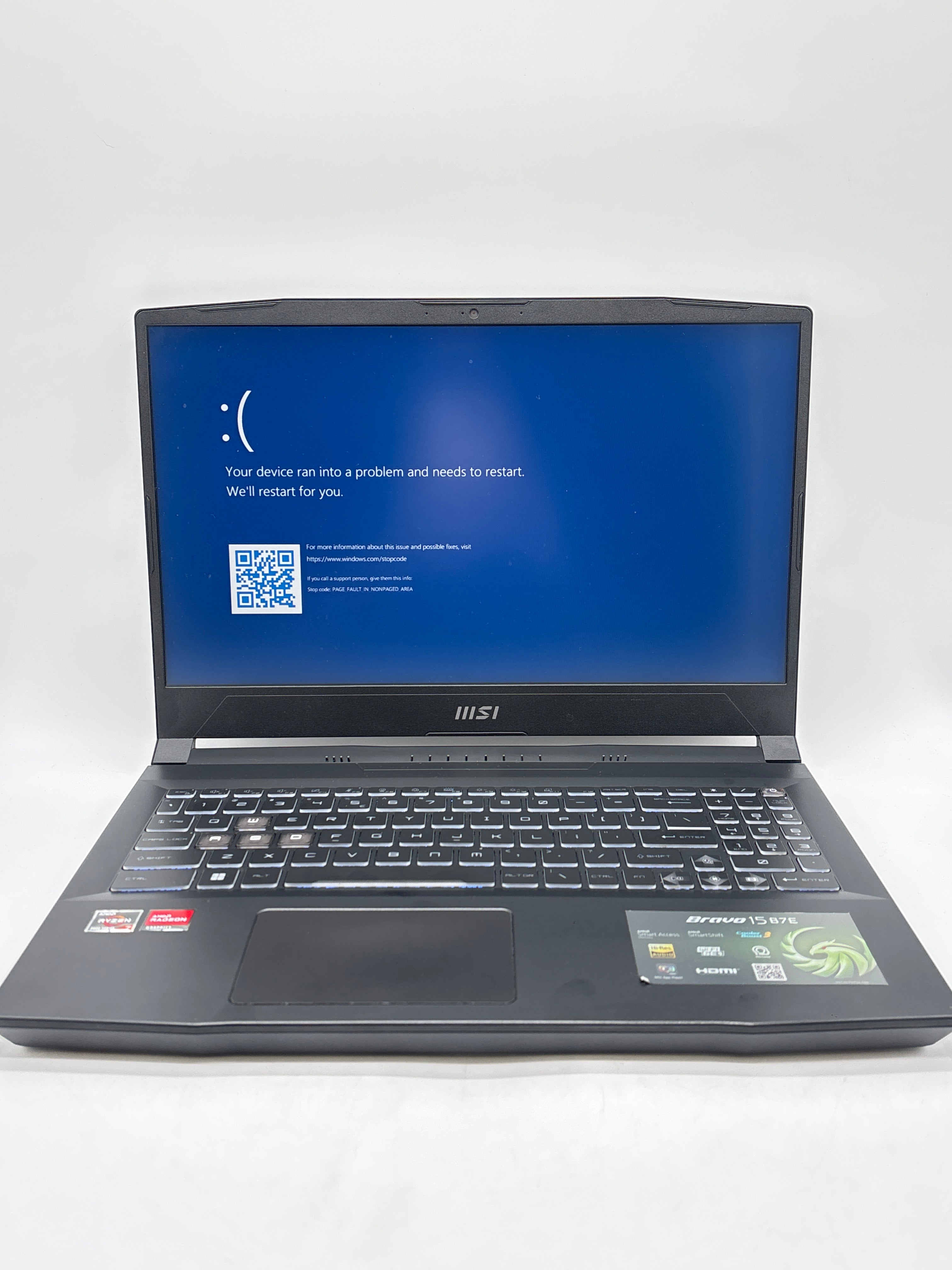 MSI Bravo 15 B7E Ryzen 7 7735HS 16GB RAM 512GB SSD Radeon RX 6550M - For Parts