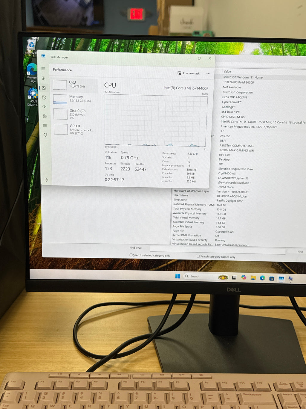 Custom Gaming PC i5-14400F 16GB RAM 1TB SSD RTX 5060 OC Black - Used