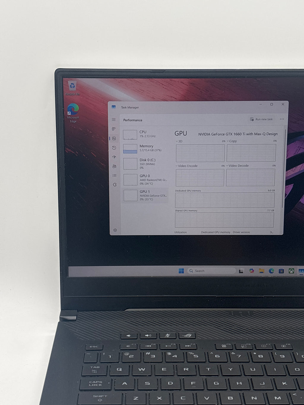 ASUS ROG Zephyrus G15 GA502I Ryzen 7 4800HS 16GB RAM 1TB SSD GTX 1660 Ti