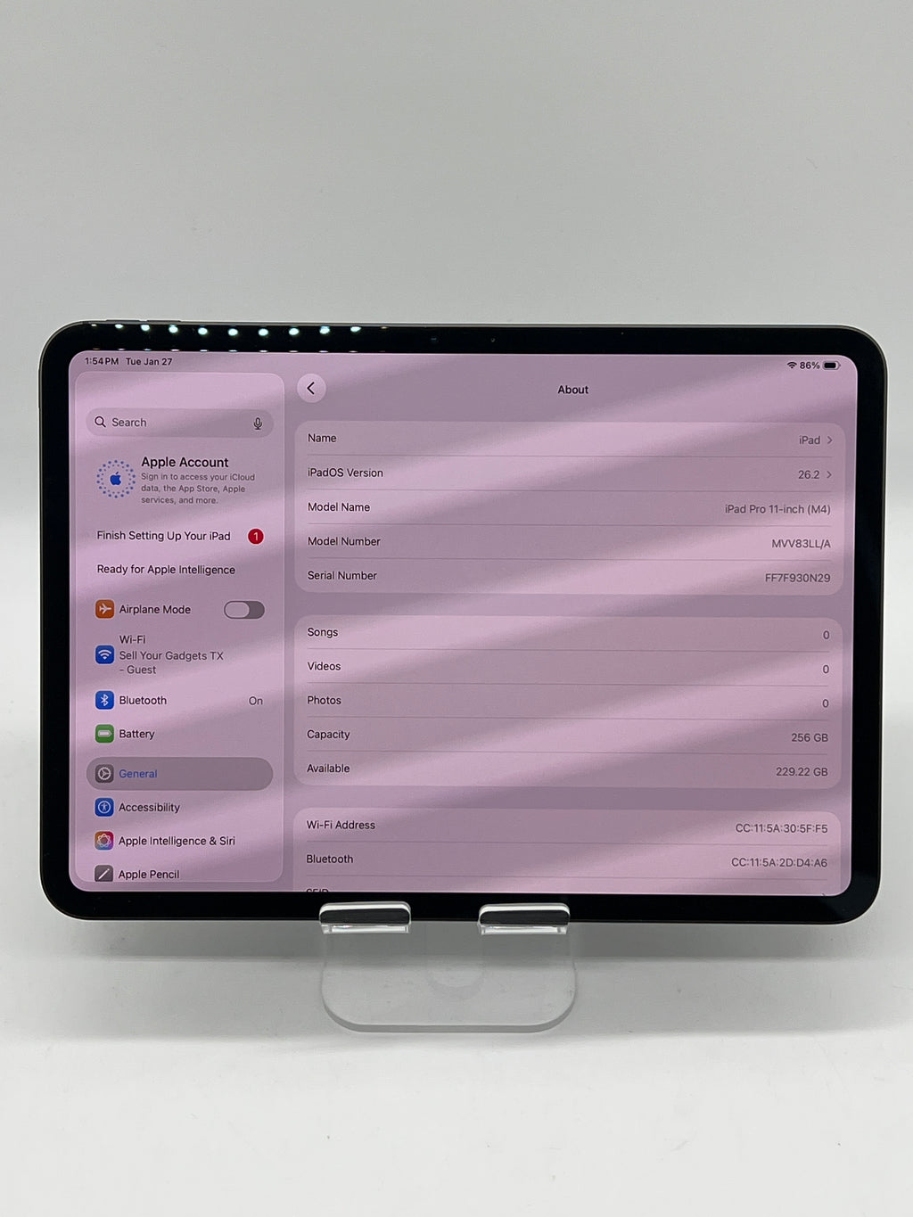 Apple iPad Pro 11-inch M4 A2836 256 GB Wi-Fi Space Black 2024