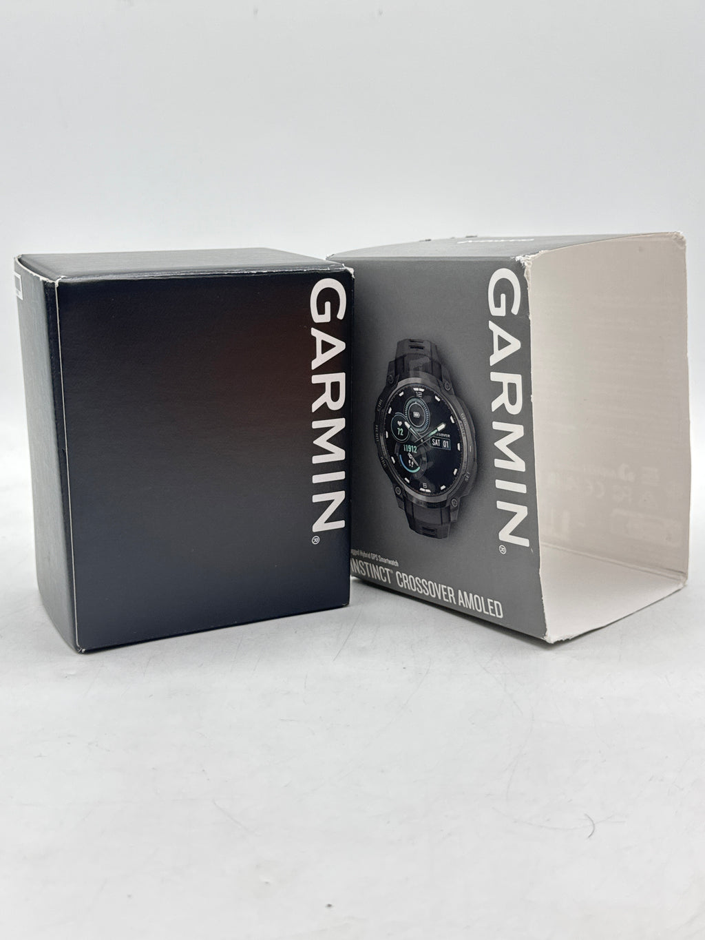 Garmin Instinct Crossover AMOLED Tactical GPS Smartwatch 47mm Black - Open Box