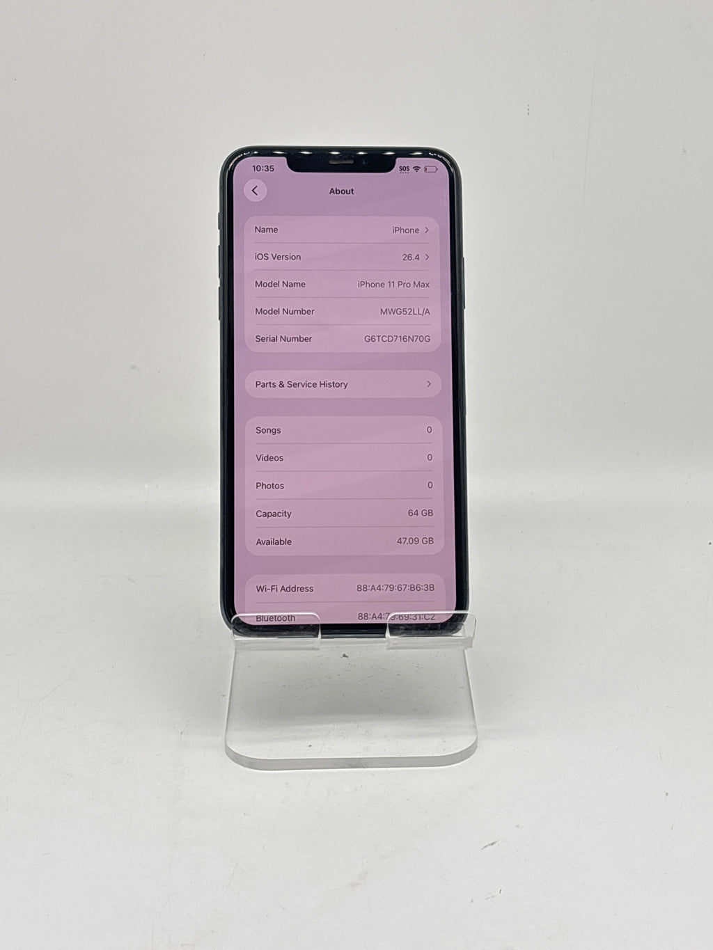 Apple iPhone 11 Pro Max 64GB Sprint Mobile - For Parts (Service Battery)