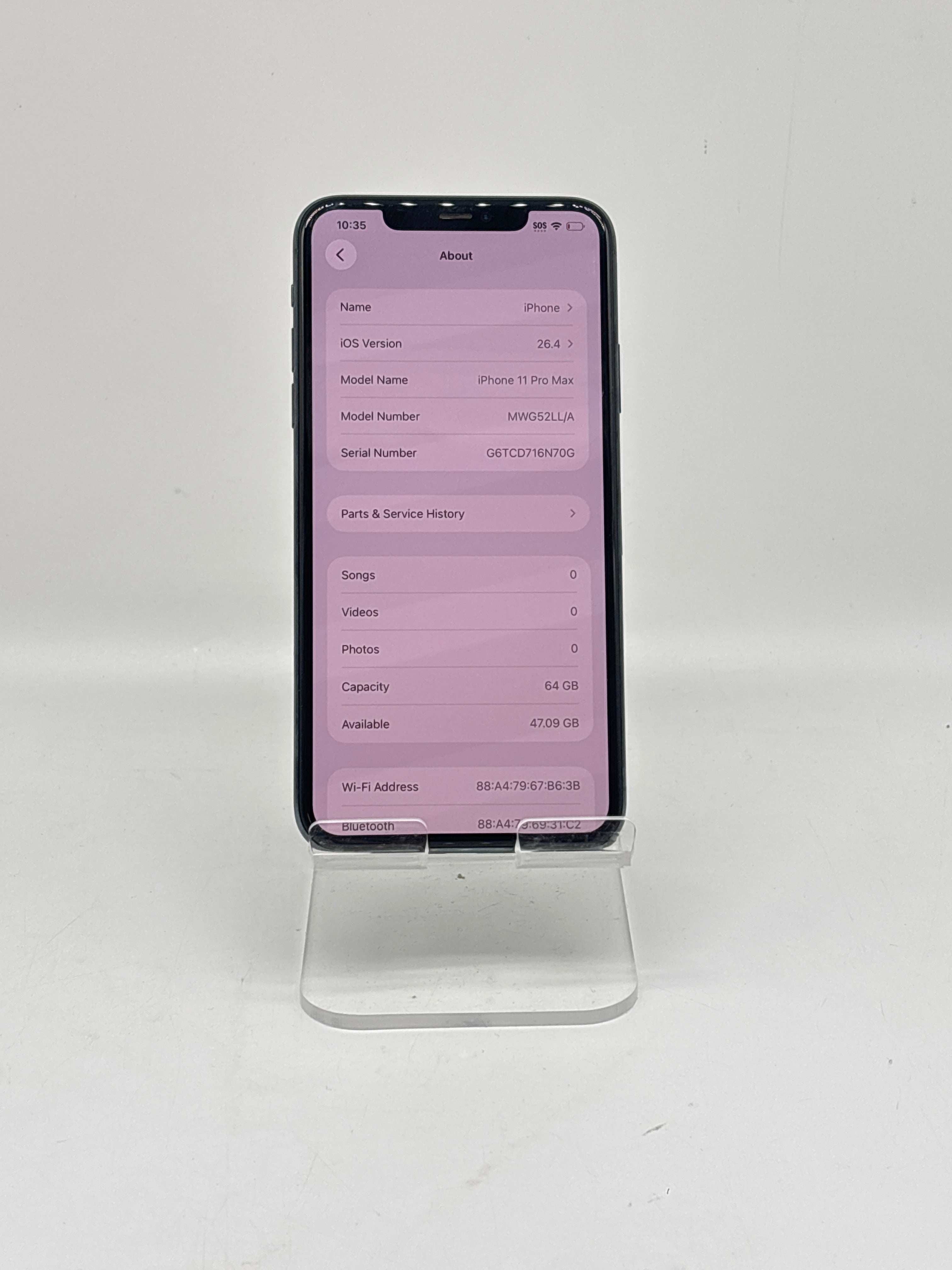 Apple iPhone 11 Pro Max 64GB Sprint Mobile - For Parts (Service Battery)