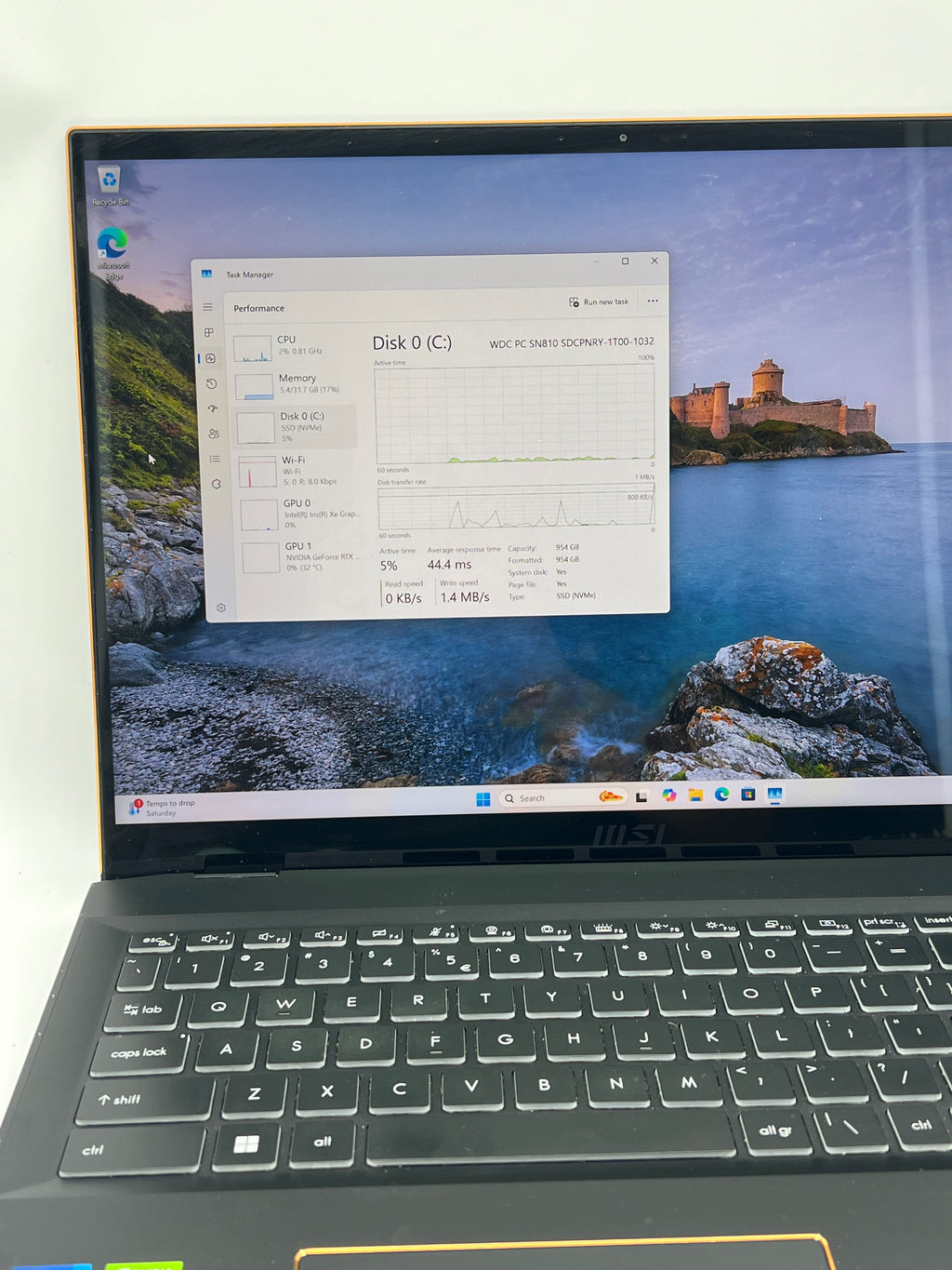 MSI Summit E16 Flip i7-1195G7 32GB RAM 1TB SSD RTX 3050 - Used