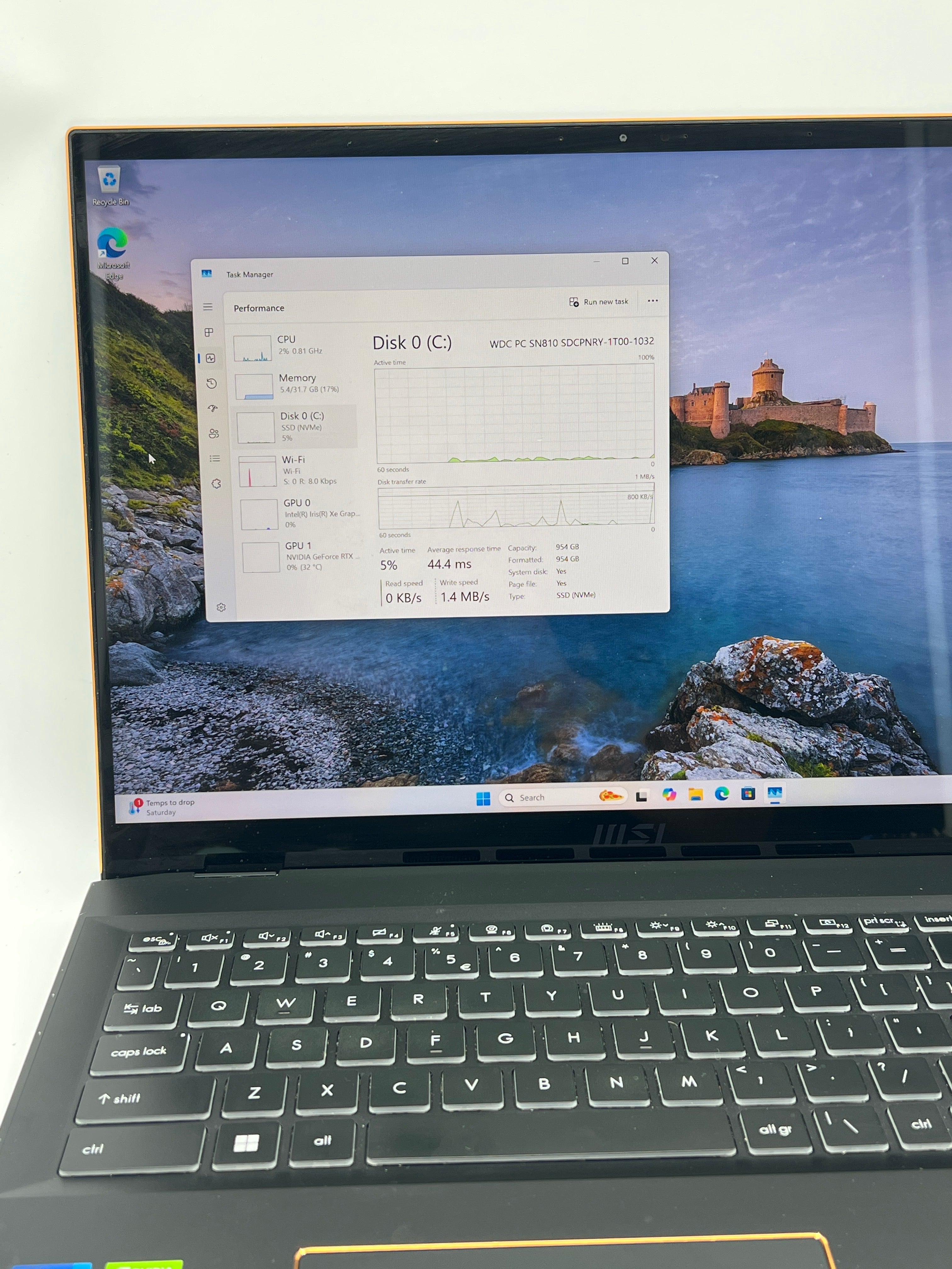 MSI Summit E16 Flip i7-1195G7 32GB RAM 1TB SSD RTX 3050 - Used