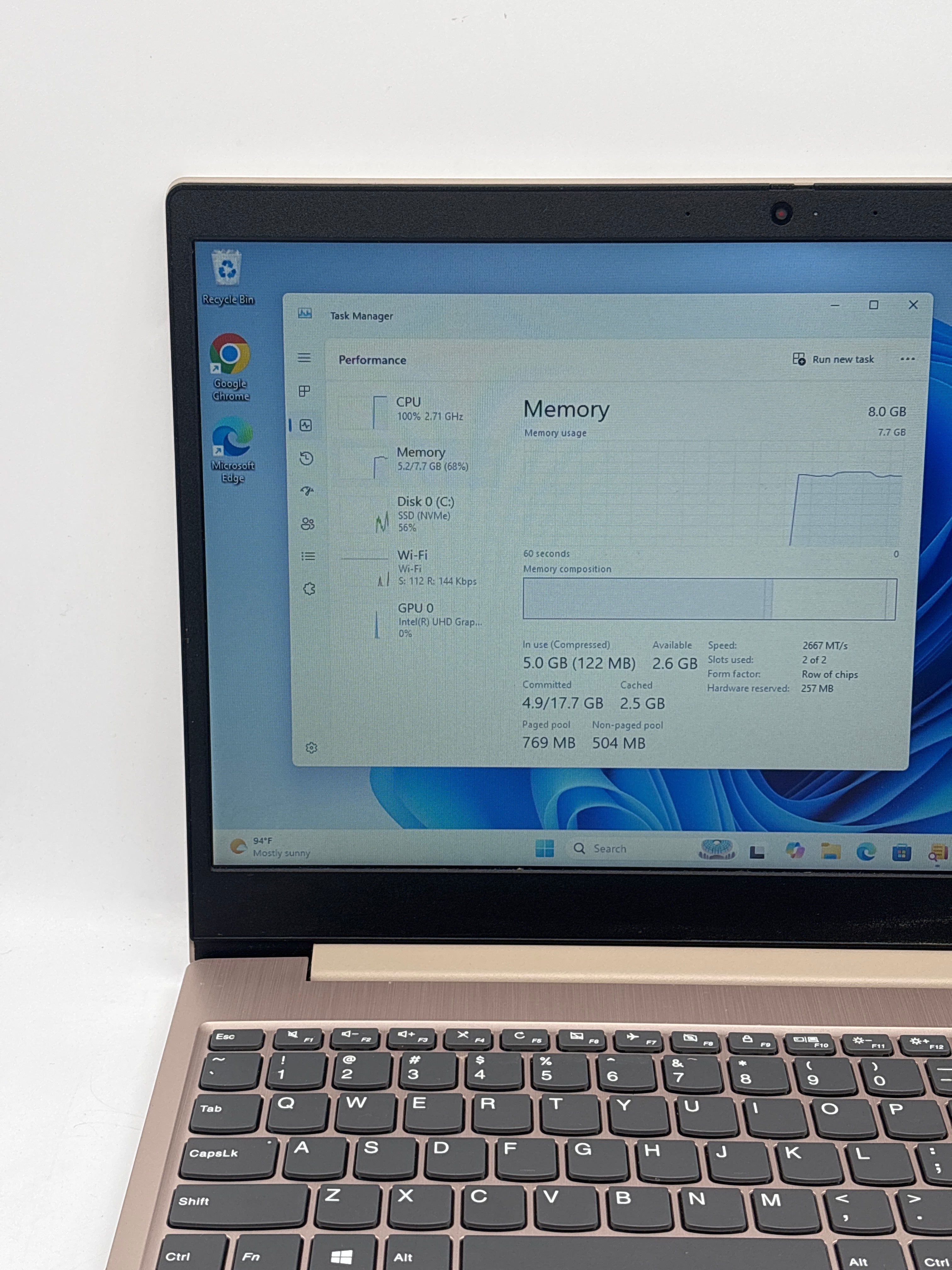 Lenovo Ideapad 3 15IL05 15.6" Intel Core i3-1005G1 8GB RAM 256GB SSD - Used