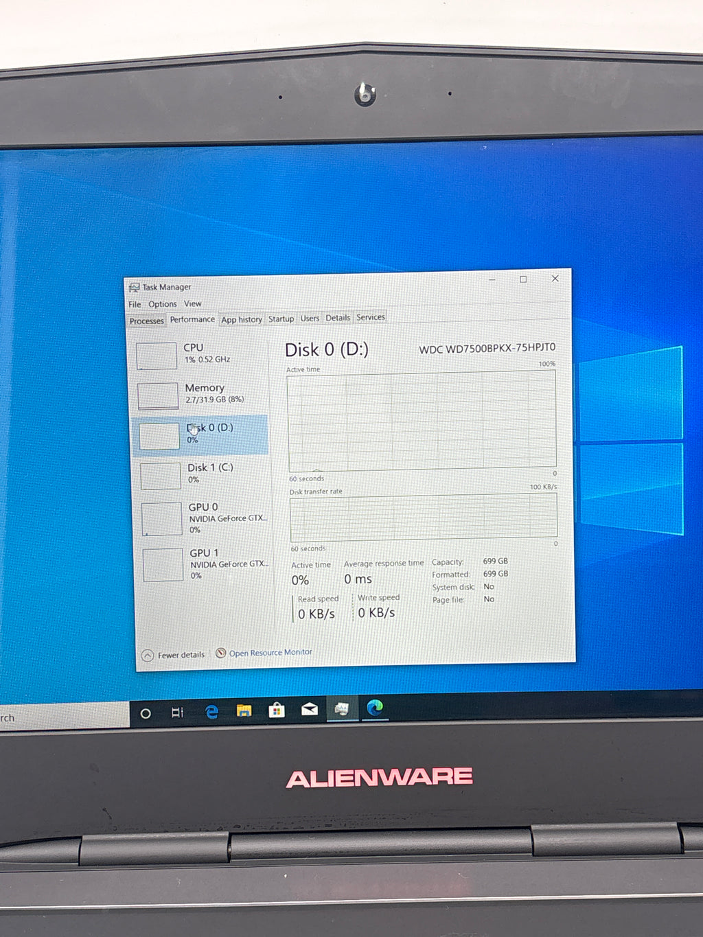 Alienware 18 i7-4930MX 32GB RAM 512GB SSD + 750GB HDD Dual GTX 780M - Used