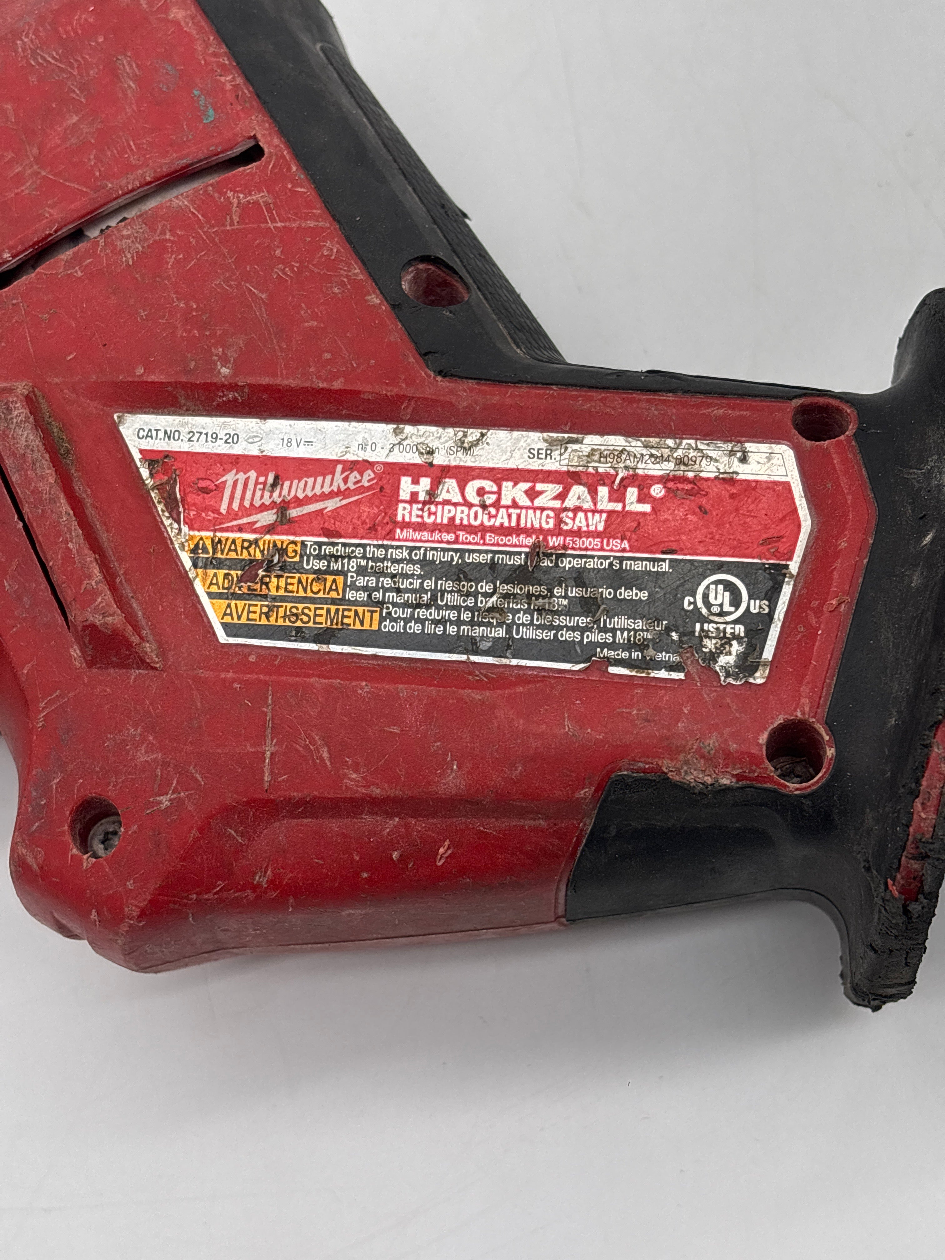 Milwaukee 2719-20 18V Brushless Reciprocating Saw Bare Tool