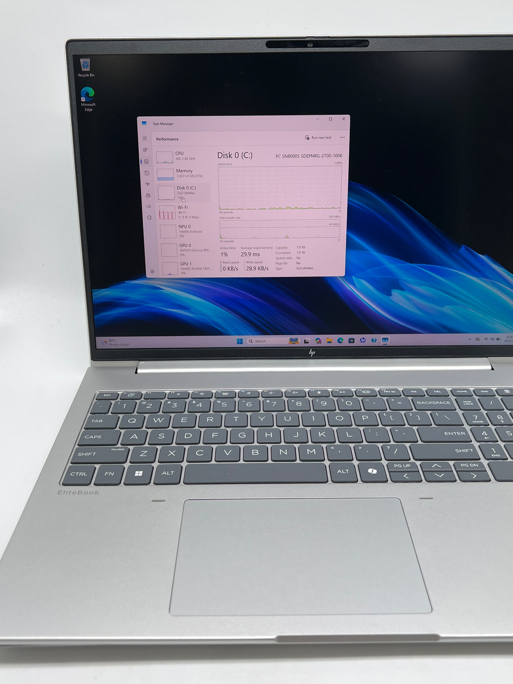 HP EliteBook 6 G1i 16" Ultra 7 265H 32GB RAM 2TB SSD RTX 3050 - Used
