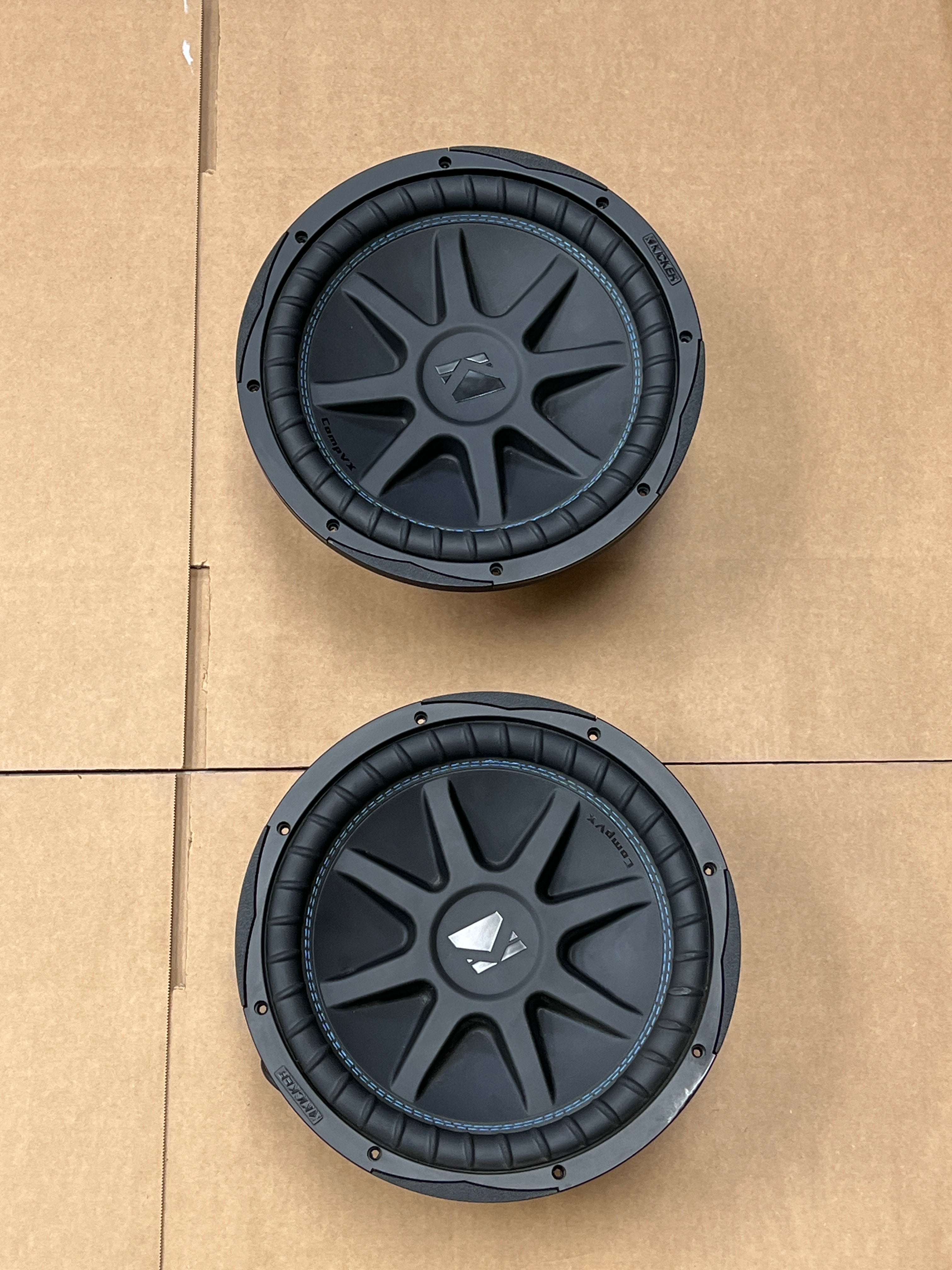 Pair of Kicker Car Audio CompVX Subwoofer Dual 4 Ohm 12" Sub - 44CVX124