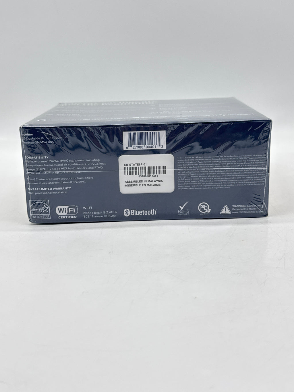 Ecobee EB-STATE6-01 Smart Thermostat Wi-Fi Alexa Google Home - New
