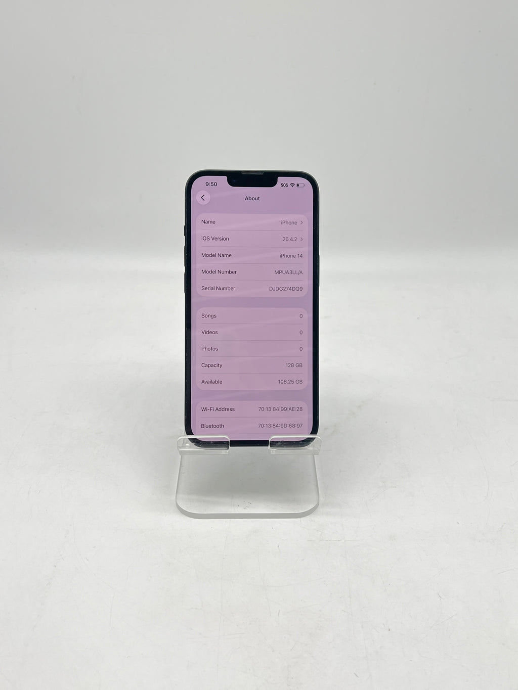 Apple iPhone 14 128GB Factory Unlocked 100% BATT - Used with Box