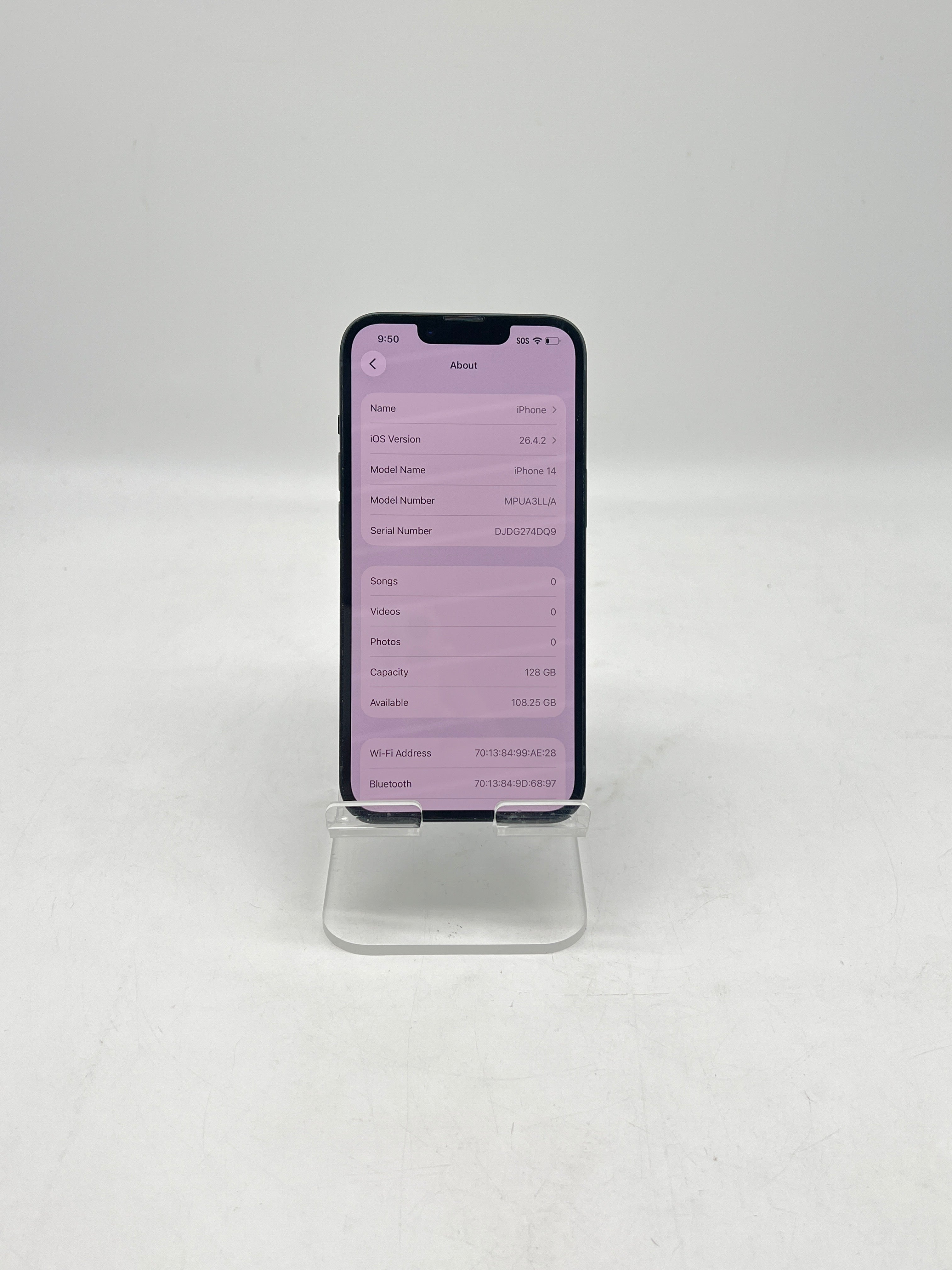 Apple iPhone 14 128GB Factory Unlocked 100% BATT - Used with Box