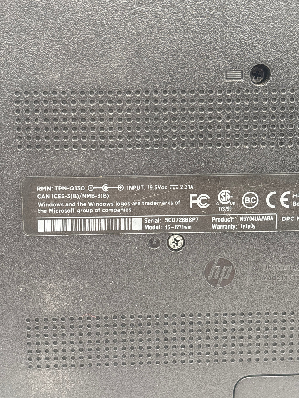 hp 15-f271wm N3540 4GB RAM 500GB HDD