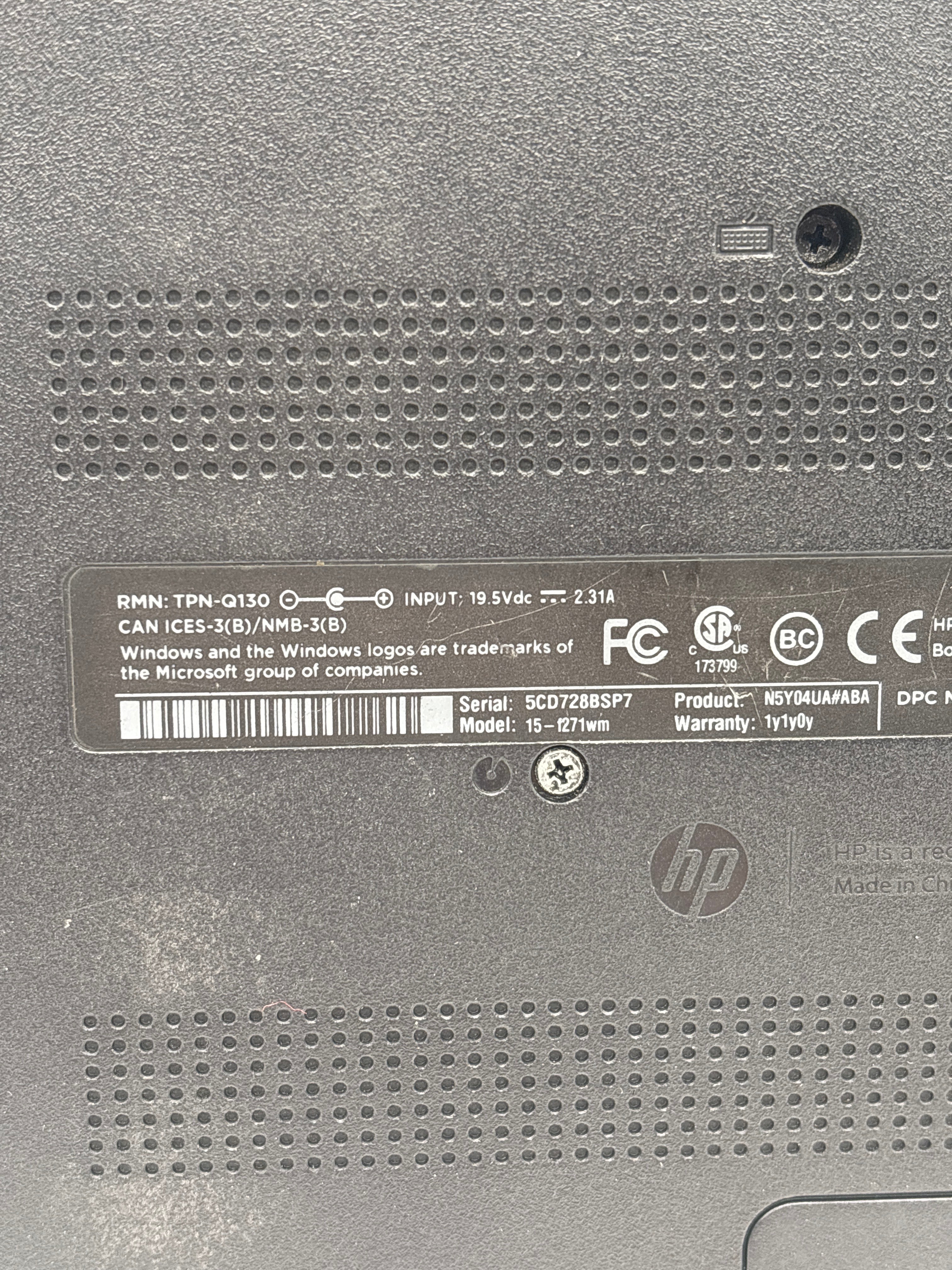 hp 15-f271wm N3540 4GB RAM 500GB HDD