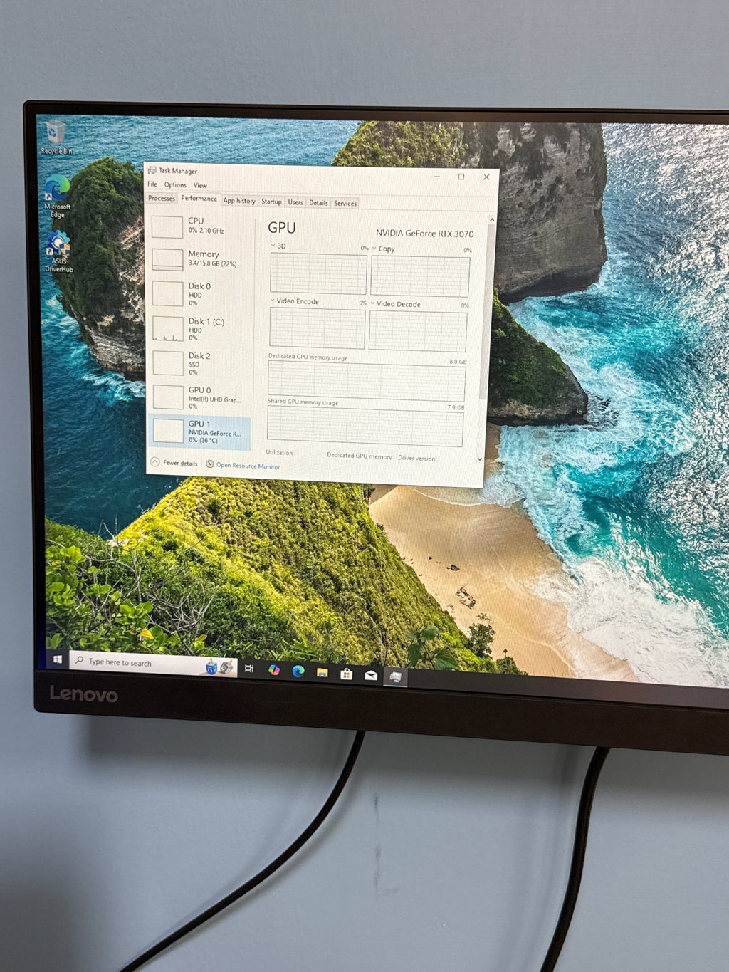Custom PC Intel i7-8700k 16GB RAM GeForce RTX 3070 5.5TB HDD + 119GB SSD