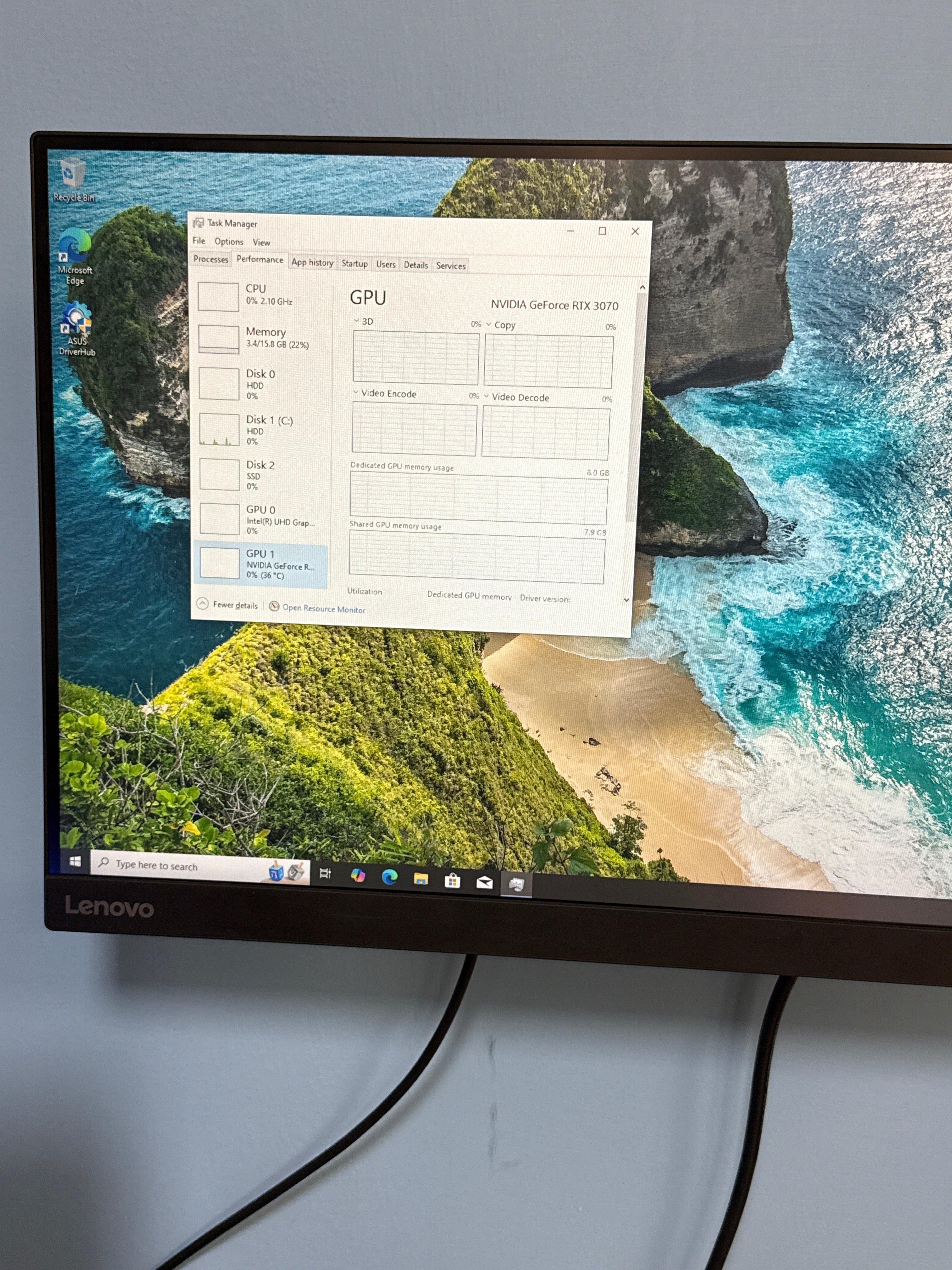 Custom PC Intel i7-8700k 16GB RAM GeForce RTX 3070 5.5TB HDD + 119GB SSD