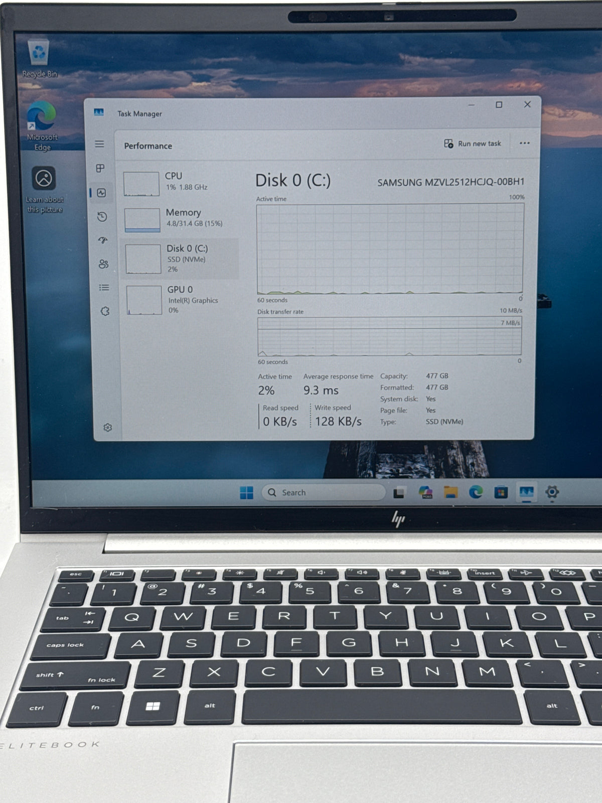 HP EliteBook 840 G11 14" Intel Core Ultra 7 165U 32GB RAM 512GB SSD Silver - MDM Locked