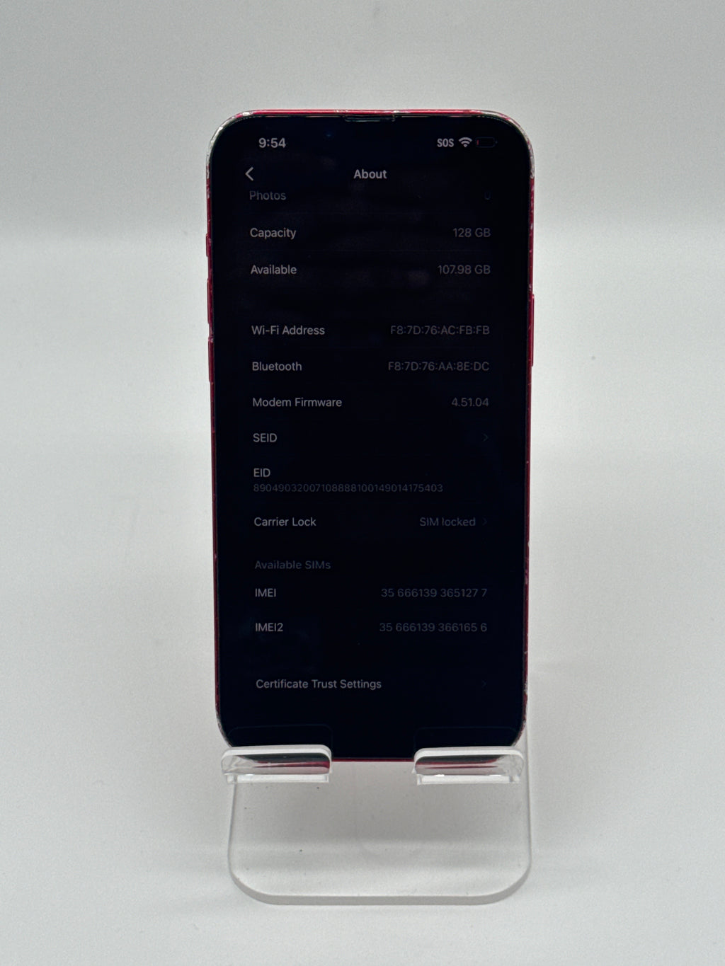 Apple iPhone 14 Plus A2632 128GB AT&T Only Red - READ