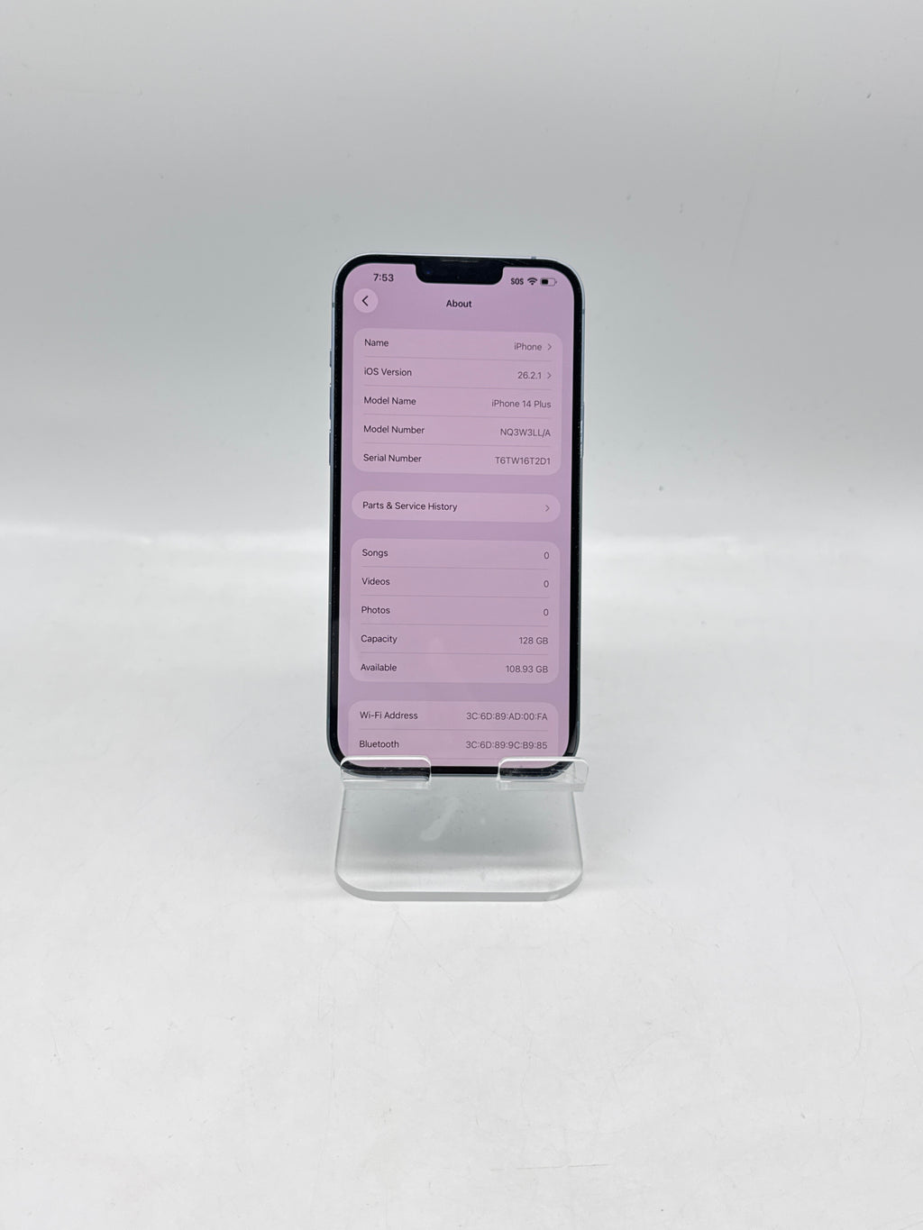 Apple iPhone 14 Plus 128GB Factory Unlocked Sierra Blue - Used