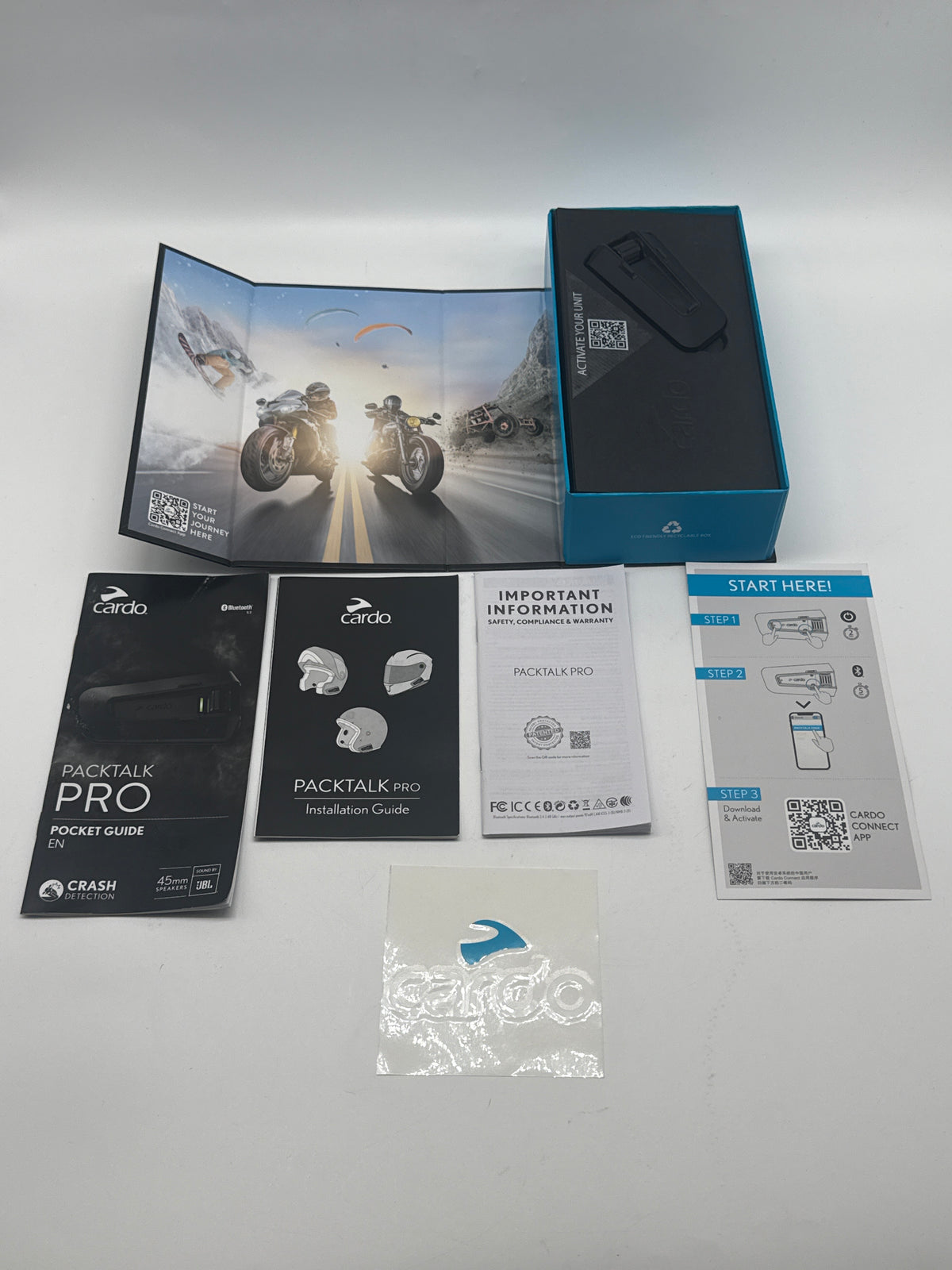 Cardo Packtalk Pro Motorcycle Bluetooth Communication System DMC