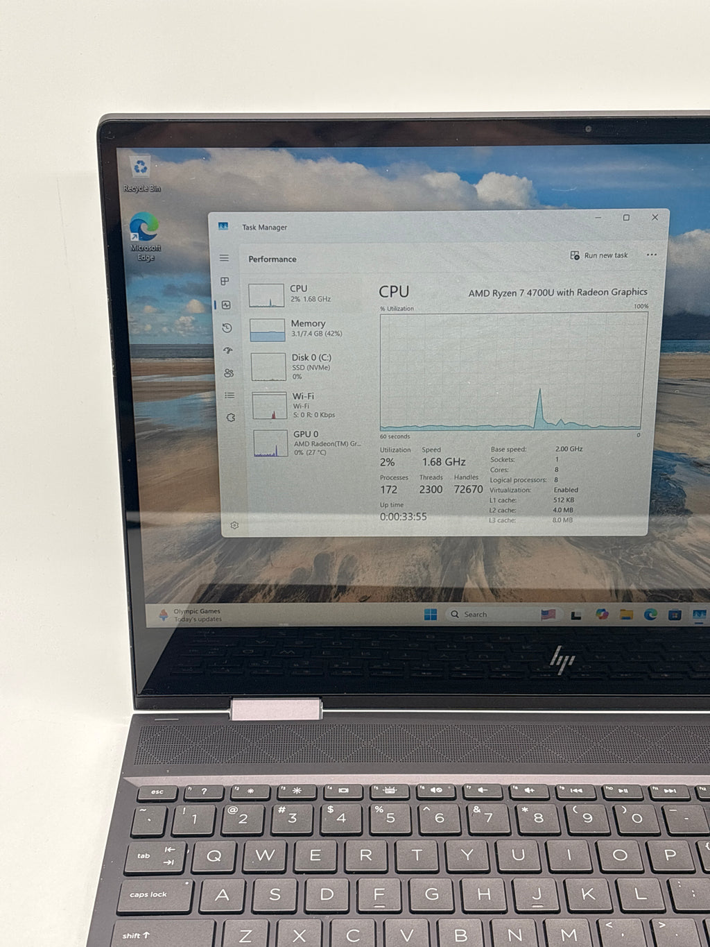 HP ENVY x360 15-ds1083cl AMD Ryzen 7 4700U 8GB RAM 512GB SSD