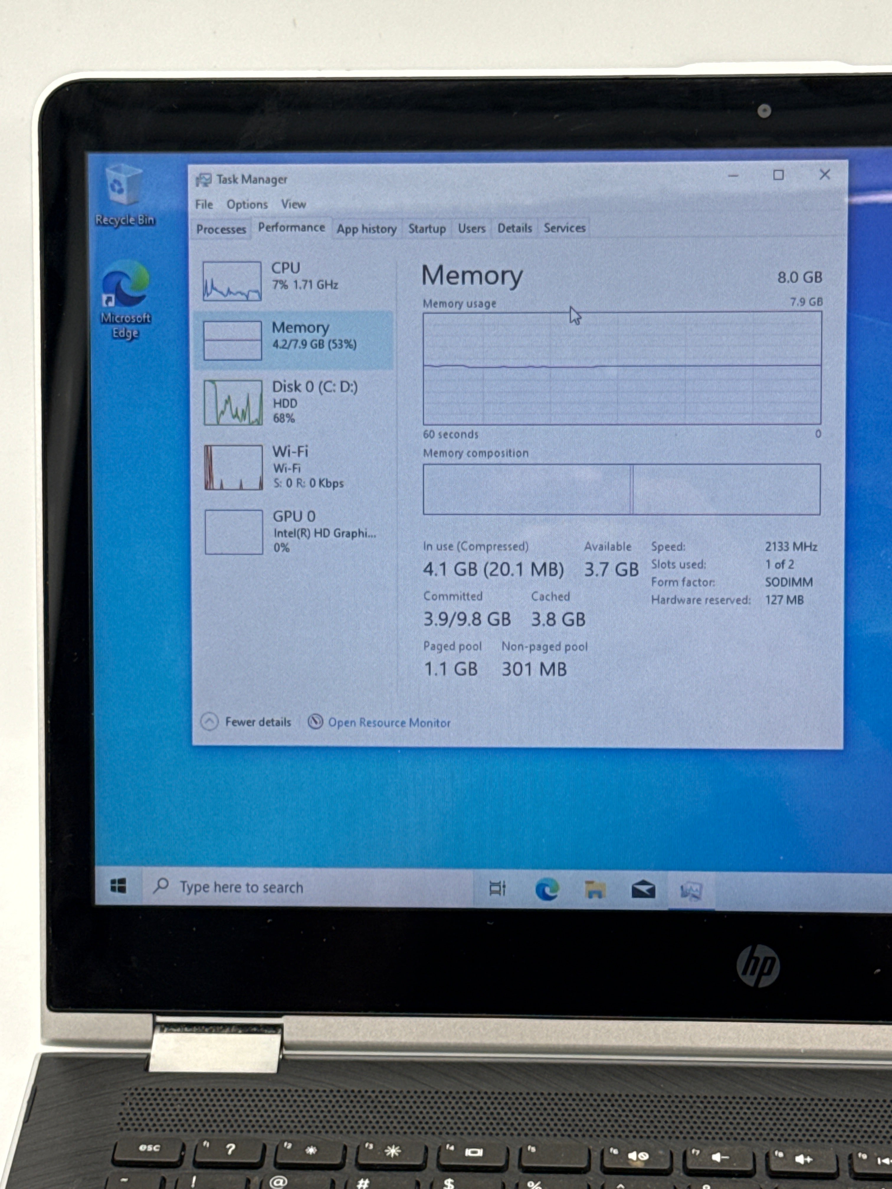 HP Pavilion x360 14m-ba013dx i3 8GB RAM 512GB HDD - For Parts (Bad Battery)