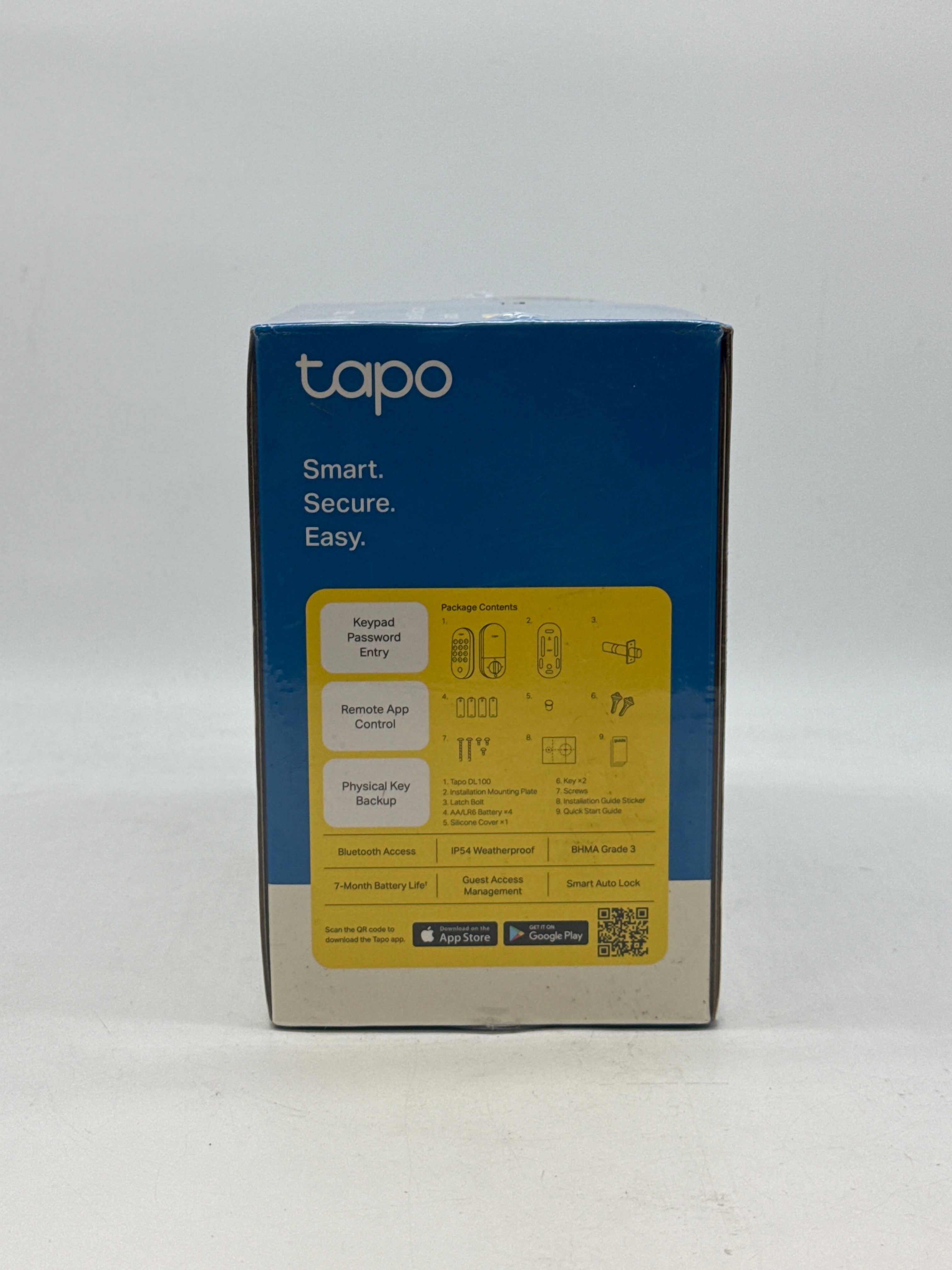TP-Link Tapo DL100 Smart Wi-Fi Deadbolt Door Lock Keyless Bluetooth