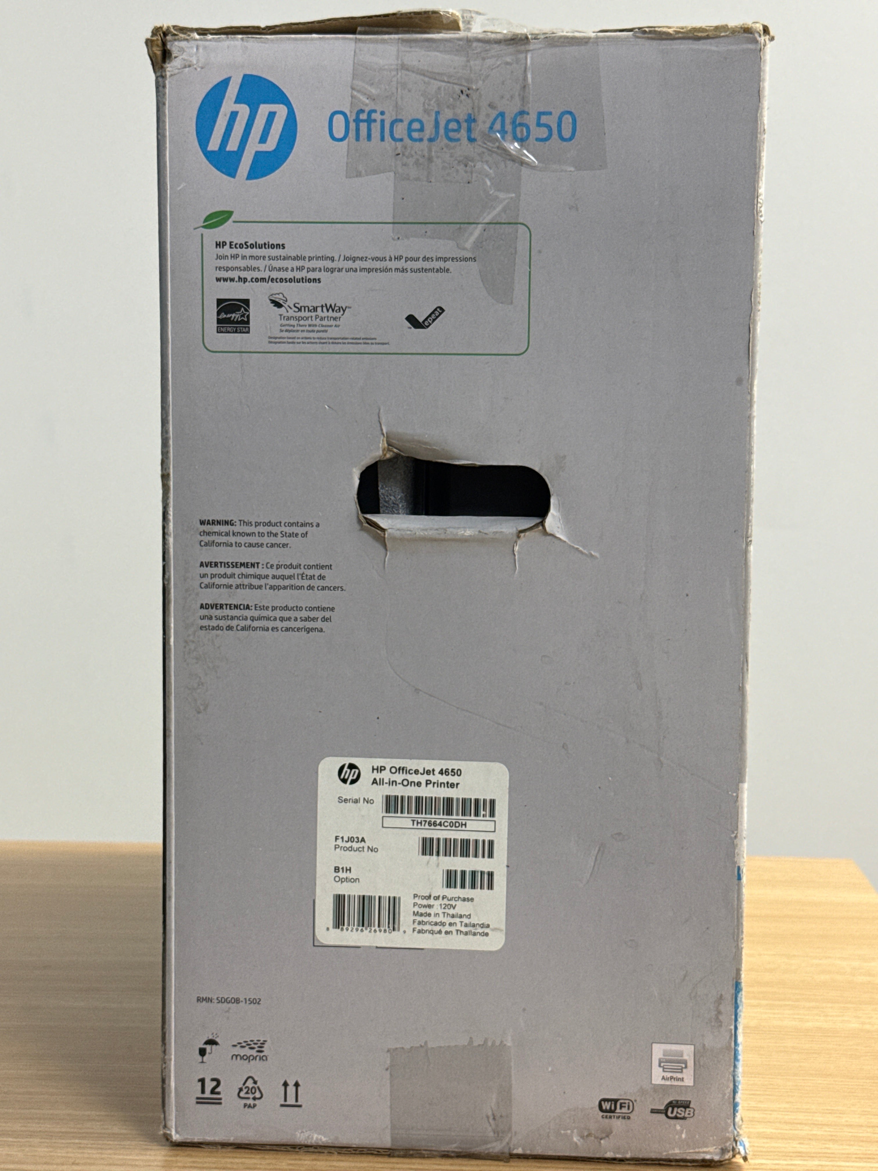 HP OfficeJet 4650 All-In-One Printer Scanner Copier Used with Box