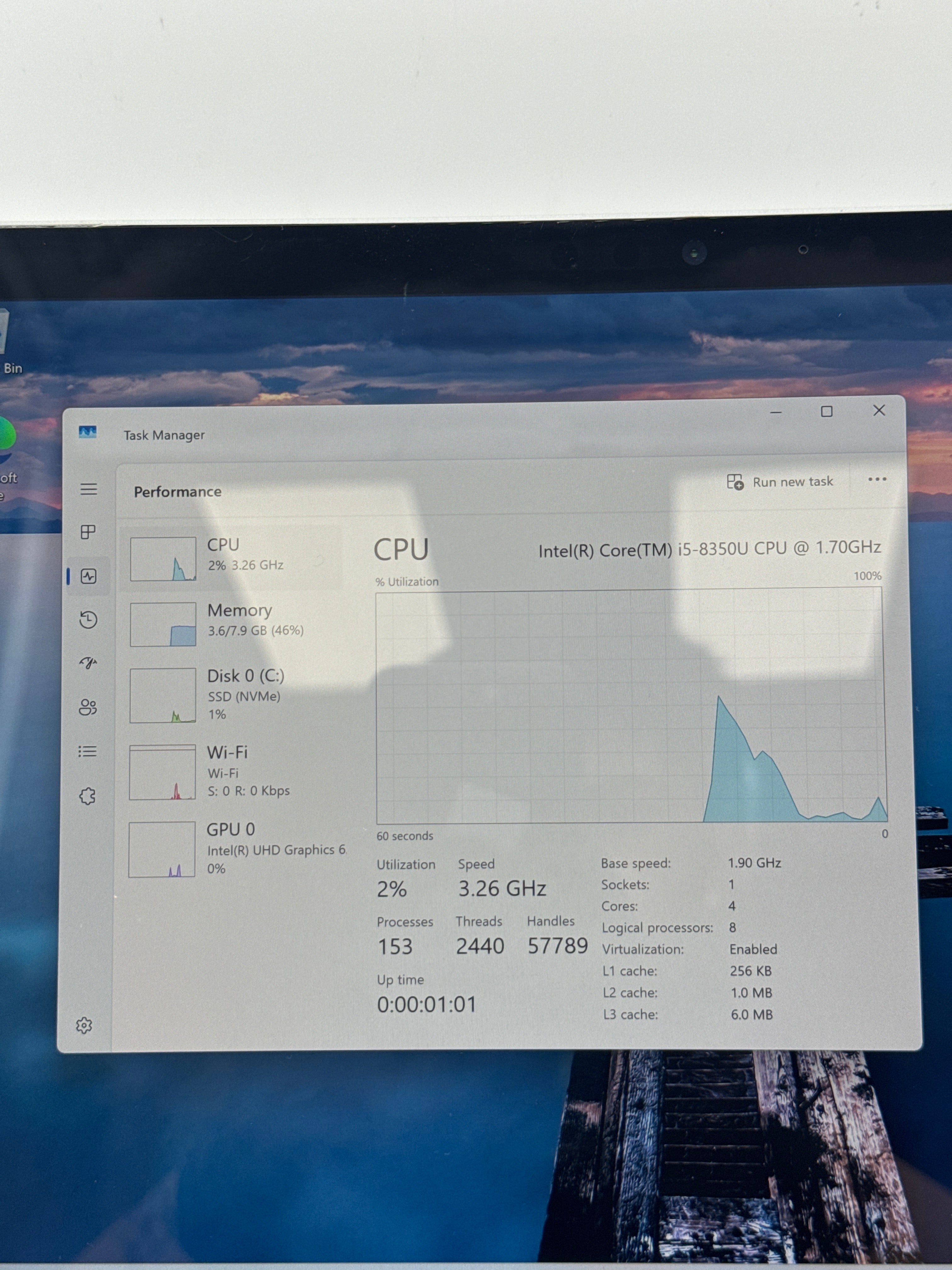 Microsoft Surface Pro 5 1796 i5-8350U 8GB RAM 256GB SSD - Bad Battery