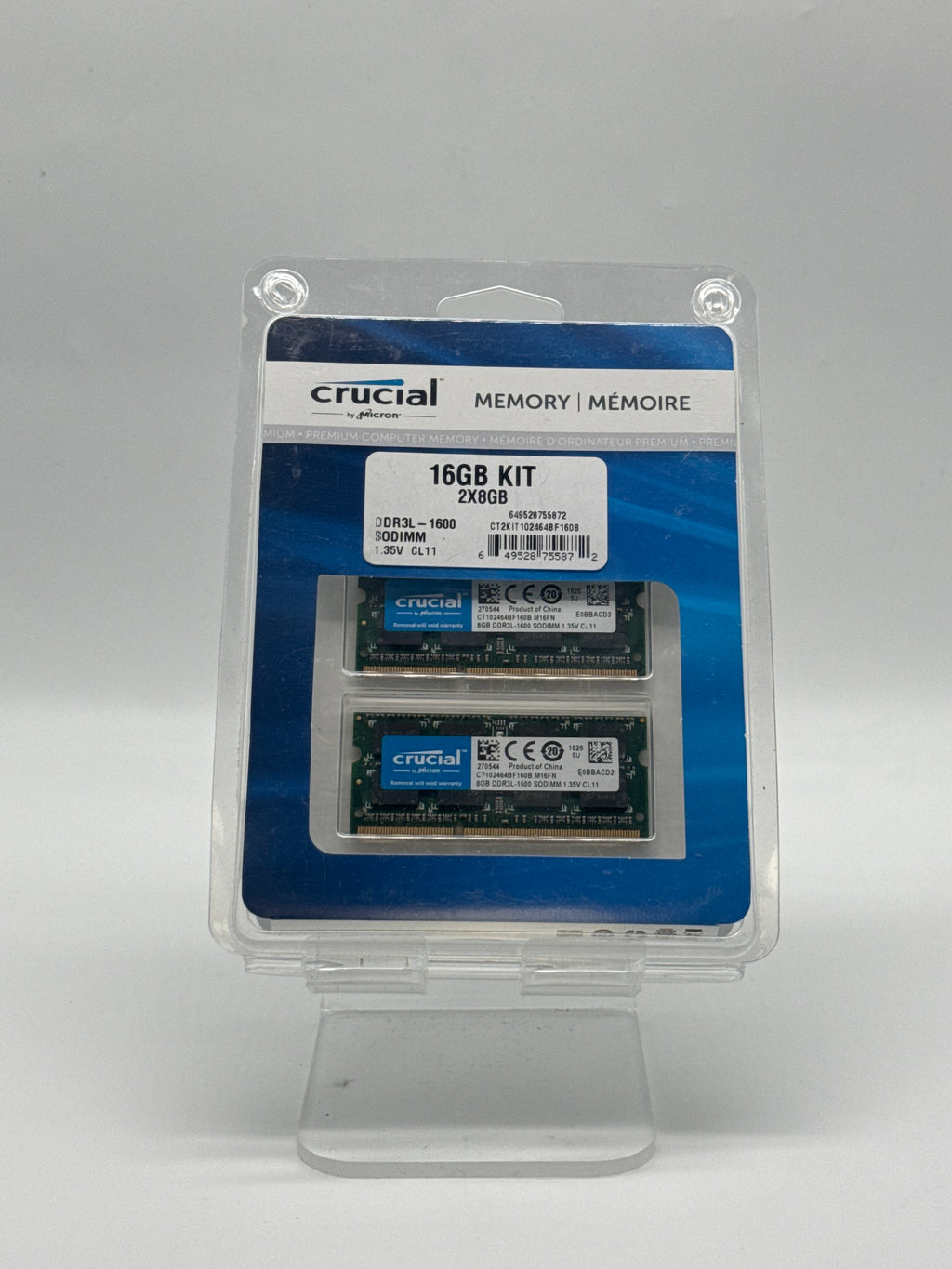 Crucial CT102464BF160B.M16FN 16GB RAM 2x8GB DDR3L 1600MHz PC3L-12800 - Open Box