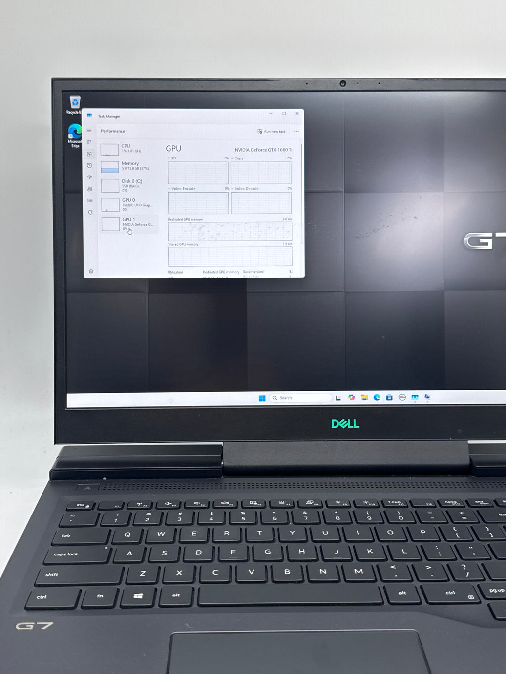 Dell G7 7700 i7-10750H 16GB RAM 512GB SSD GTX 1660 Ti - Bad Battery