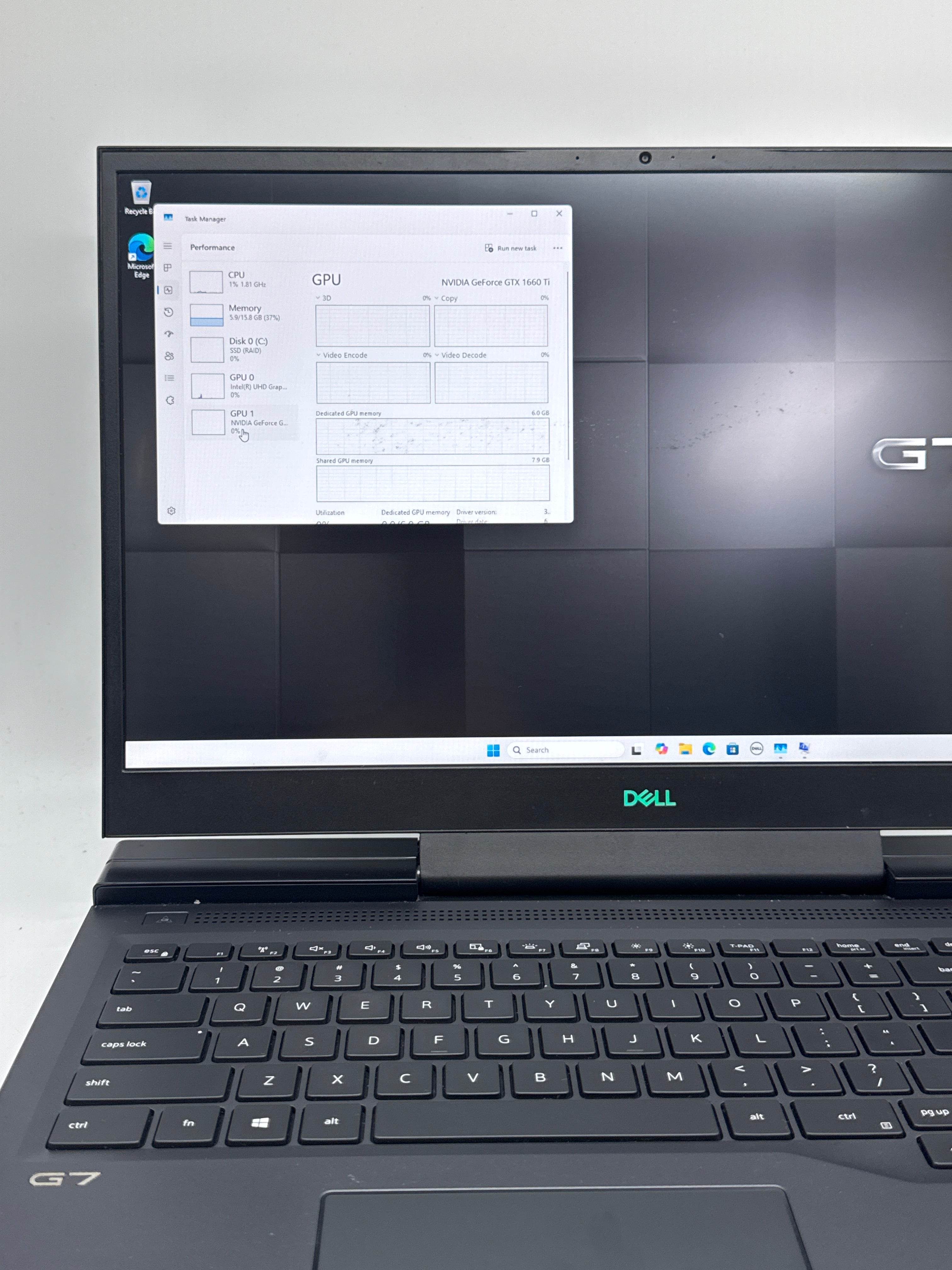 Dell G7 7700 i7-10750H 16GB RAM 512GB SSD GTX 1660 Ti - Bad Battery