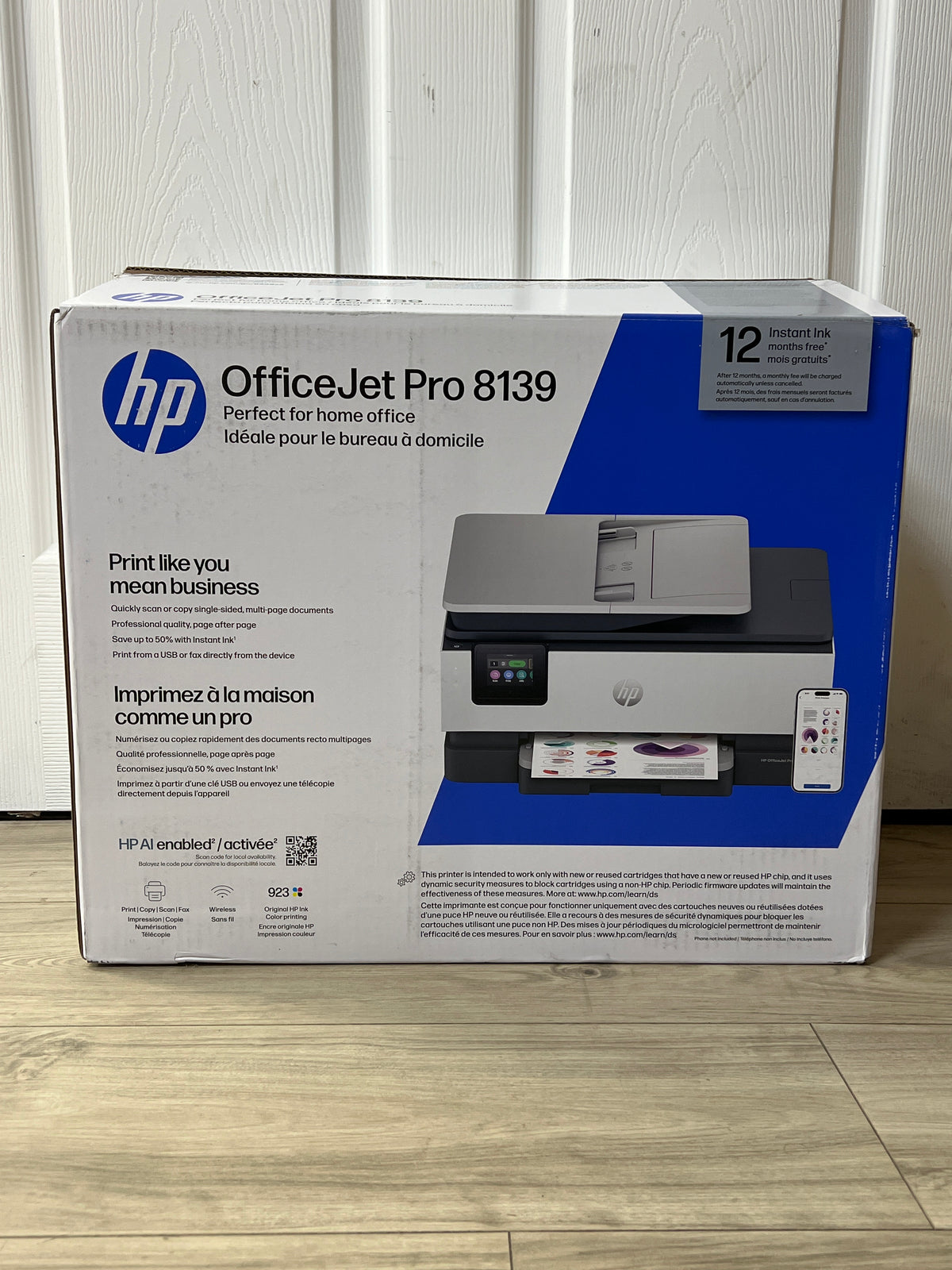 HP OfficeJet Pro 8139 Wireless All-in-One Inkjet Color Printer White - New