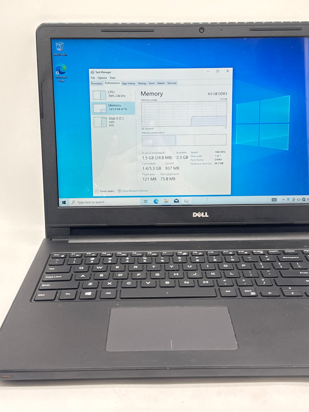 Dell Inspiron 15-3552 Celeron N3060 4GB RAM 500GB HDD 15.6" READ