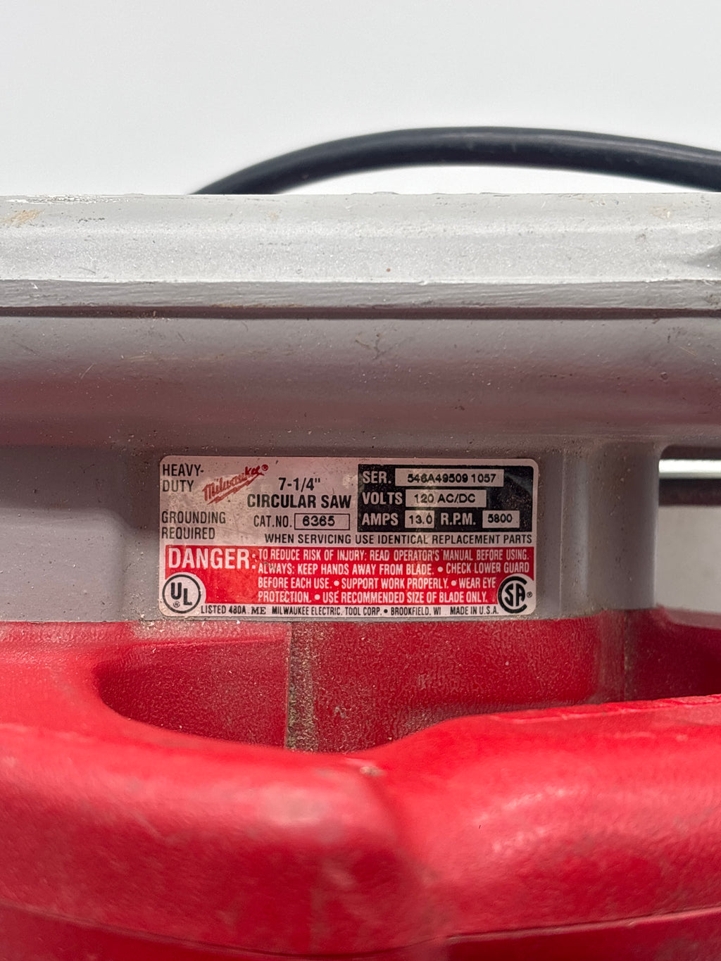 Milwaukee 6365 Corded Circular Saw Used